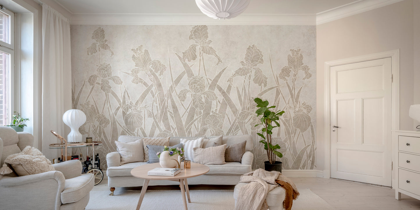 Vibrant Blooming Flowers and Shrubs Wallpaper Mural