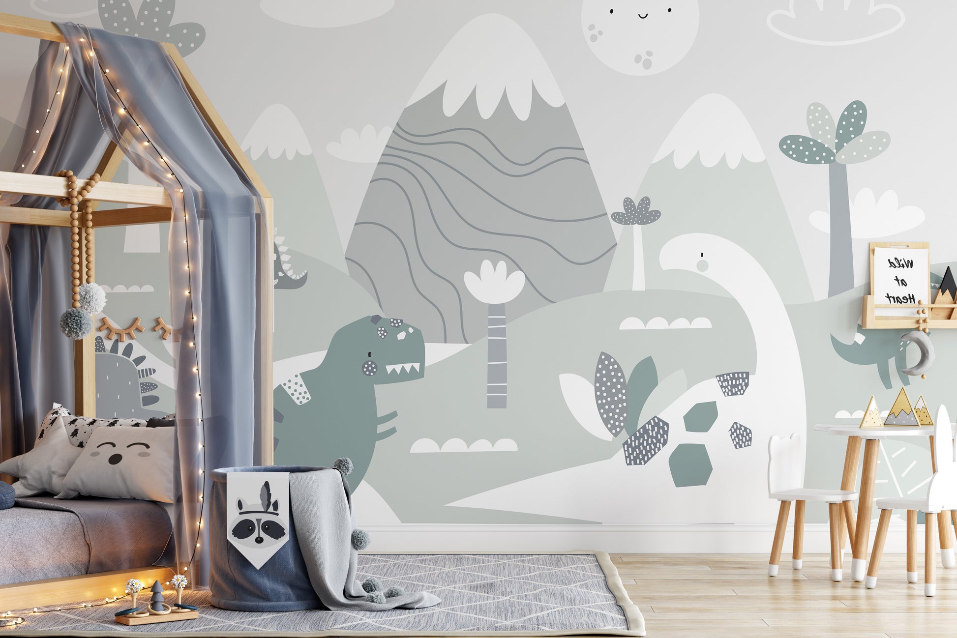 Fun dinosaur patterns kids mural