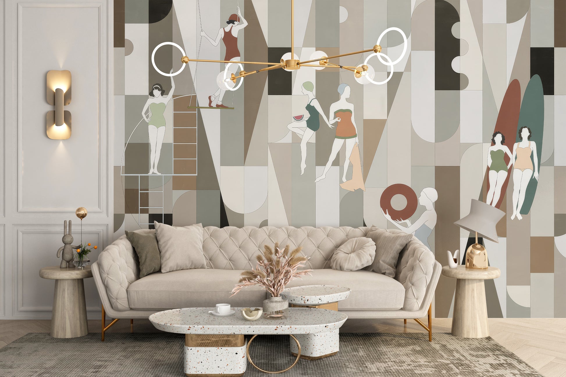 Self-adhesive wallpaper for elegant fashion store designs