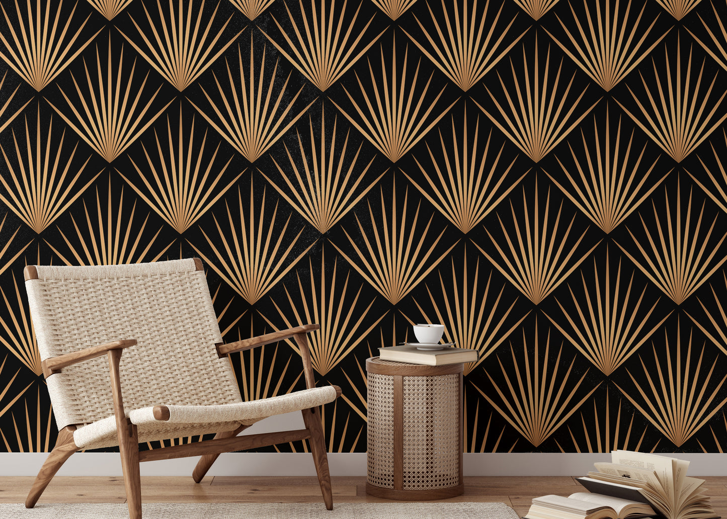 Stylish Deco trellis repeat wallpaper for walls.