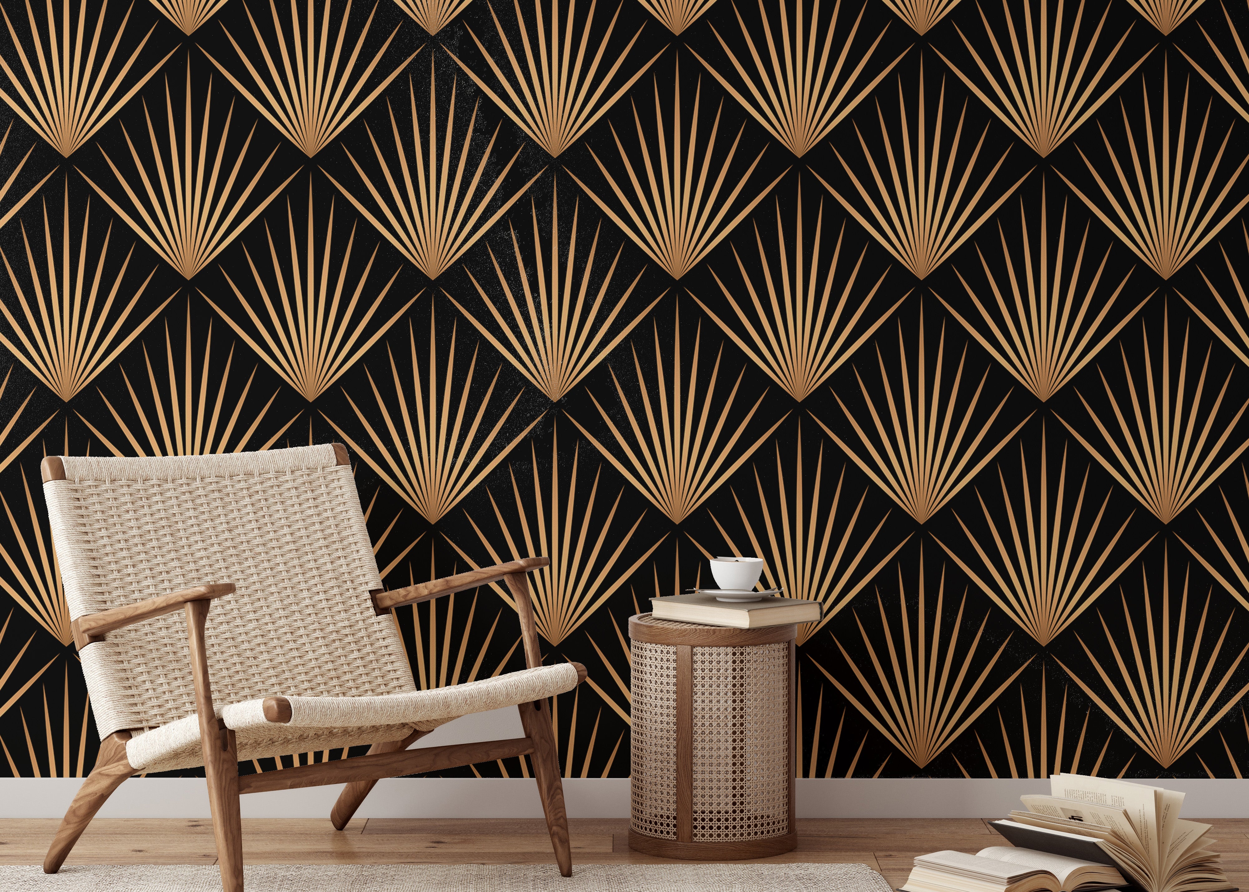 Stylish Deco trellis repeat wallpaper for walls.