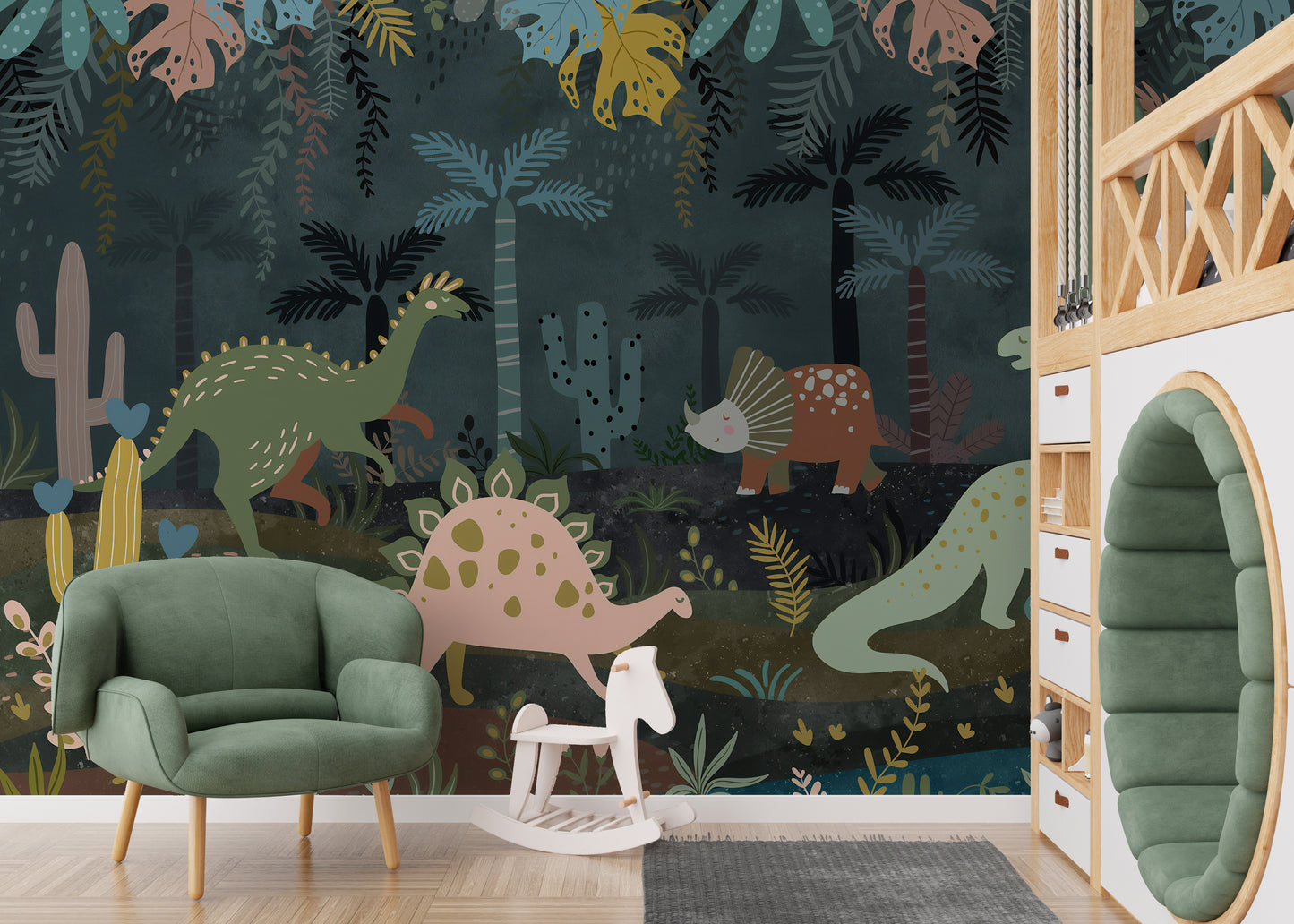 Mystical Dino Nightscapes Wall Murals