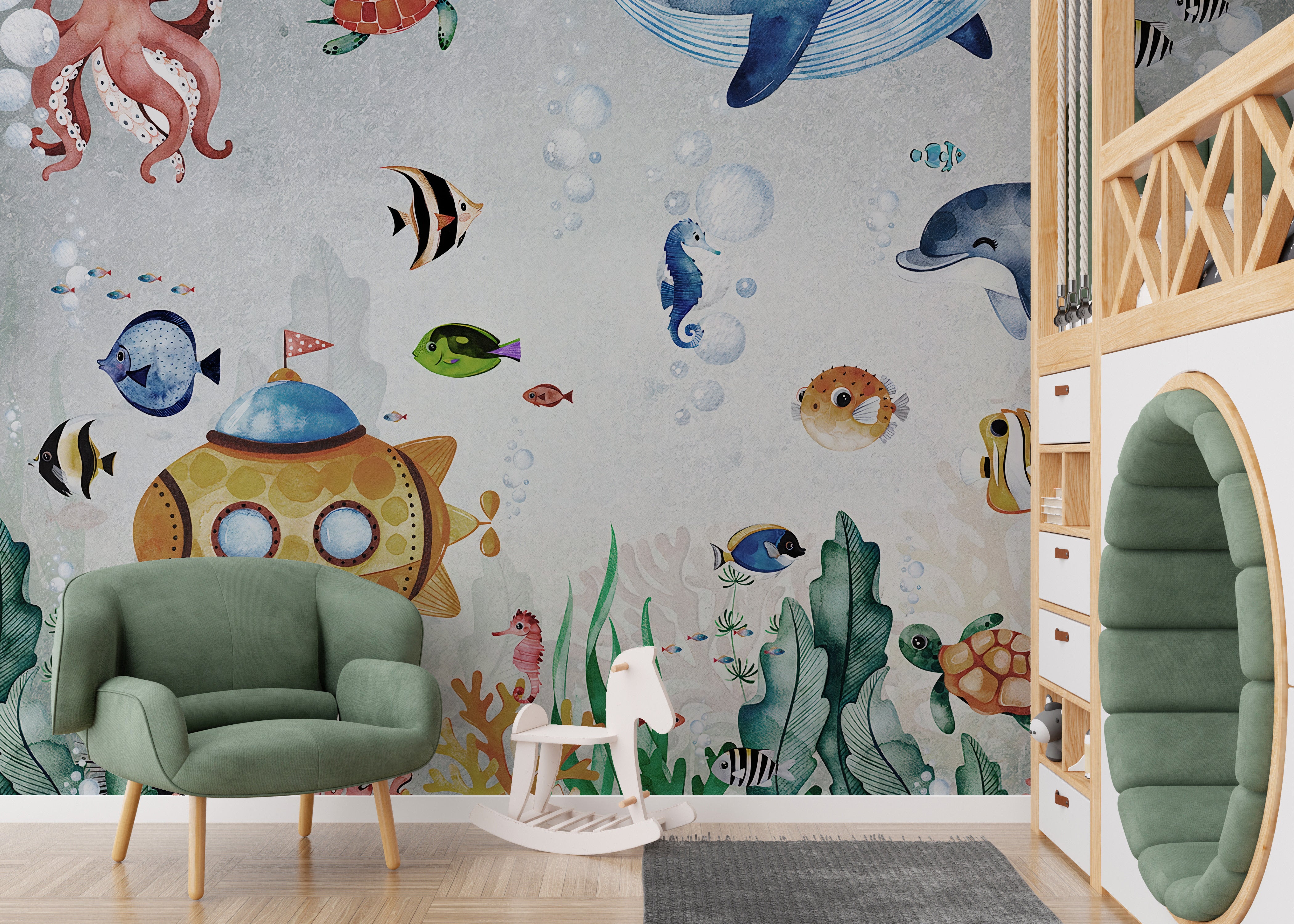 Ocean-themed mural