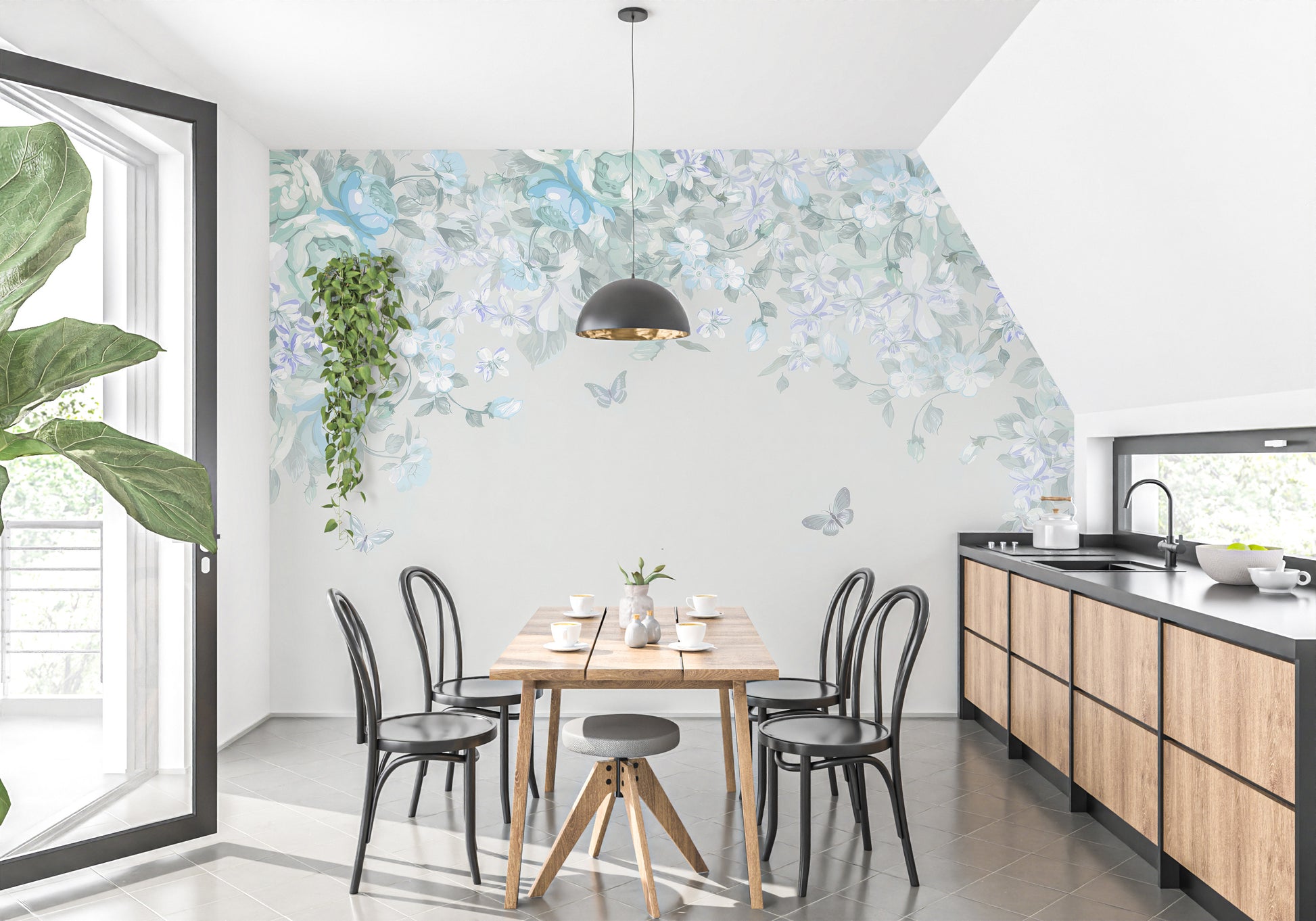 Bring nature indoors with Whimsical Butterfly Meadow Mural