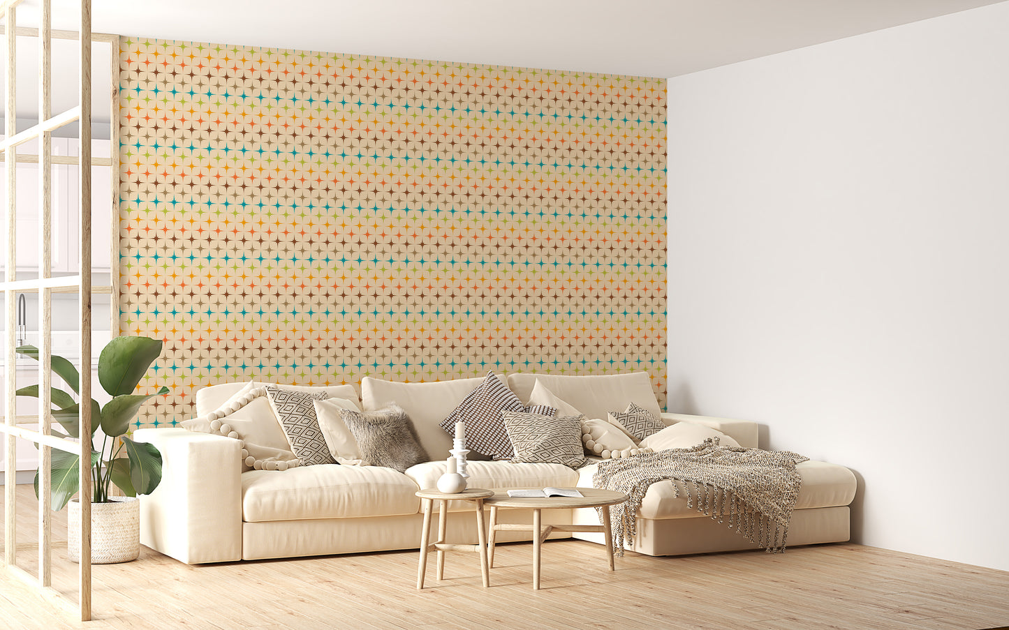 Colorful Modern Atomic Retro Wallpaper For Walls