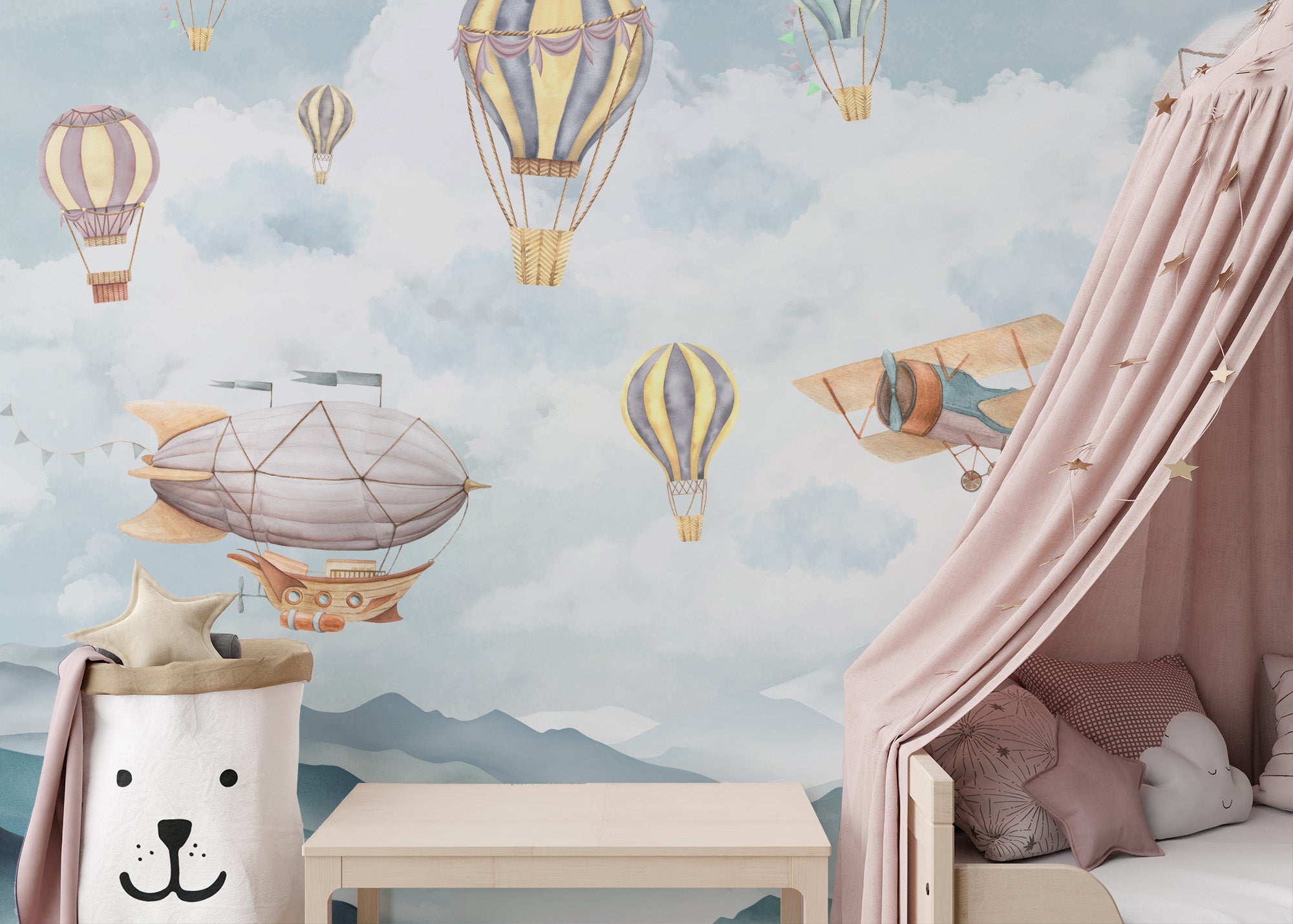 Hot Air Balloon Wall Mural for a scenic sky view