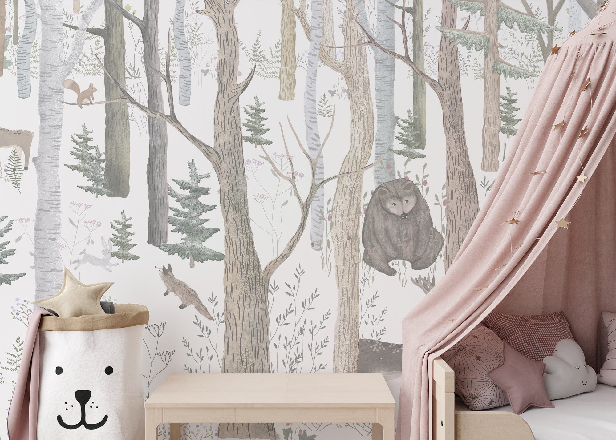 Animals Nursery Wallpaper Mural for a cute touch