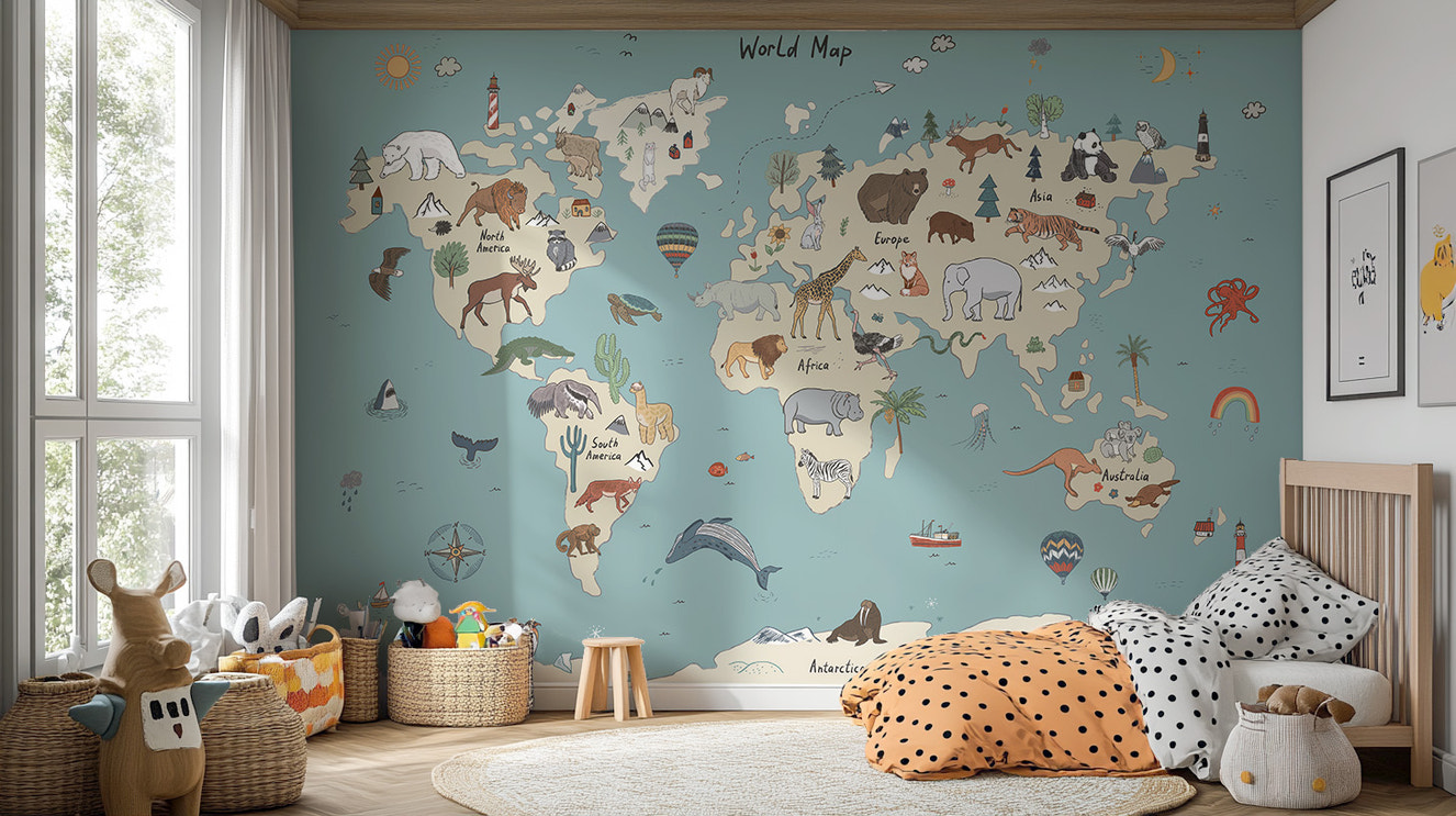 Global Wildlife Wallpaper Mural