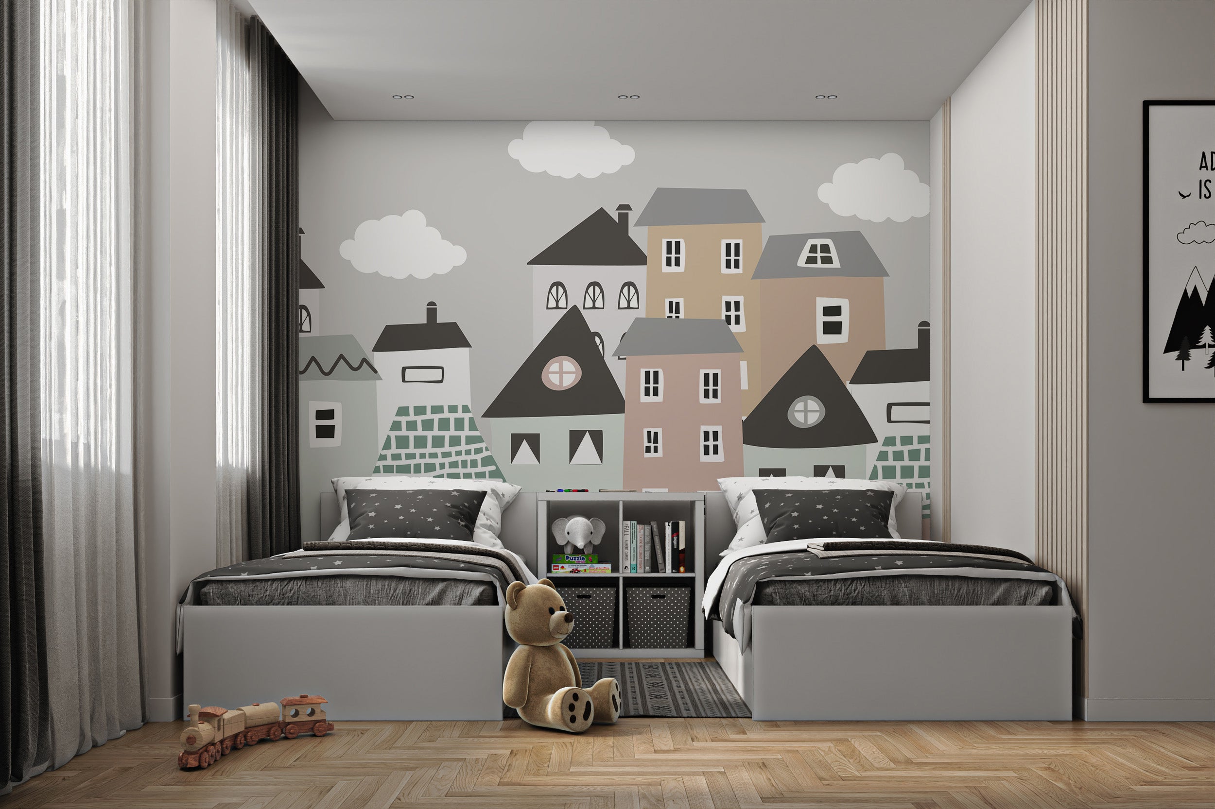 Whimsical houses design perfect for nursery decor