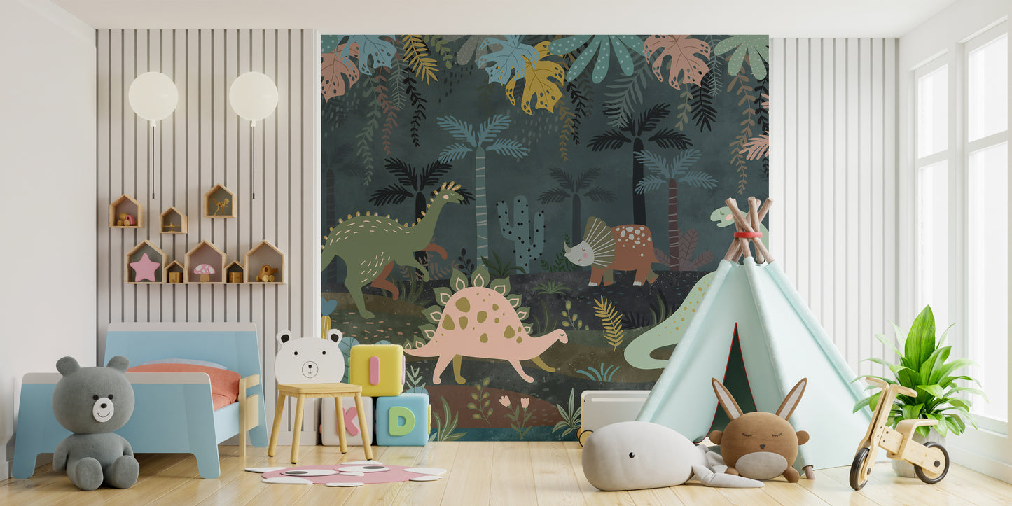 Mystical Dino Nightscapes Wall Murals