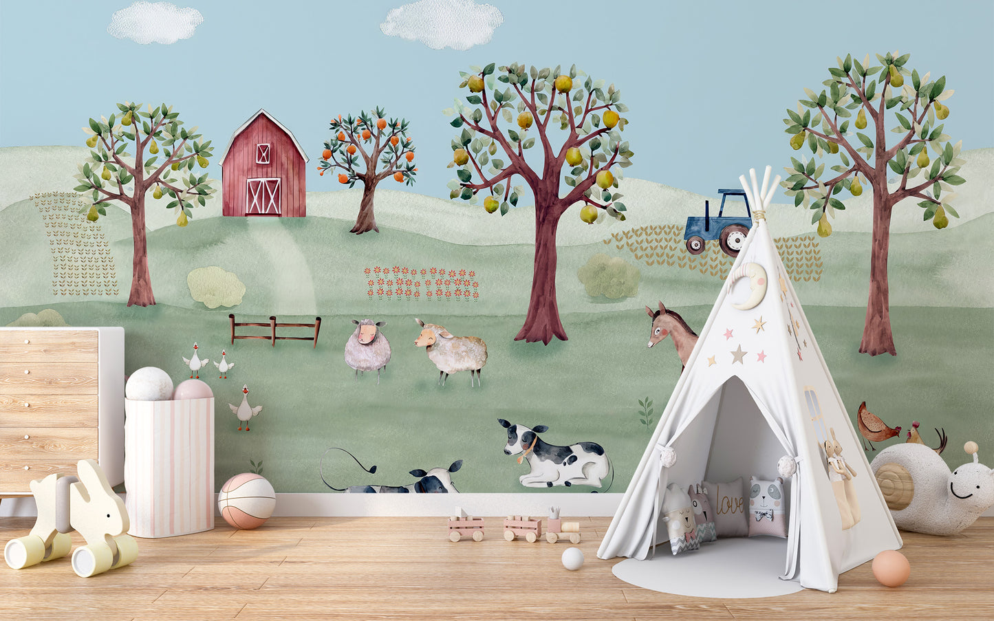 Rustic Farmyard Wall Mural