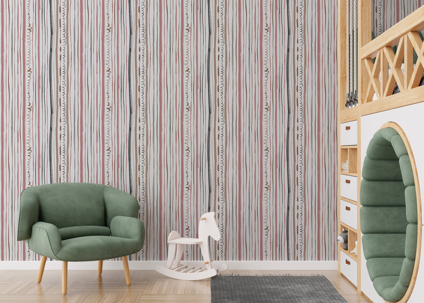 Pastel Color Lines and Thicknesses Design Wallpaper