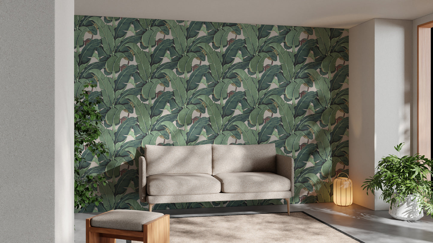 Tropical leaf wallpaper nature-inspired style
