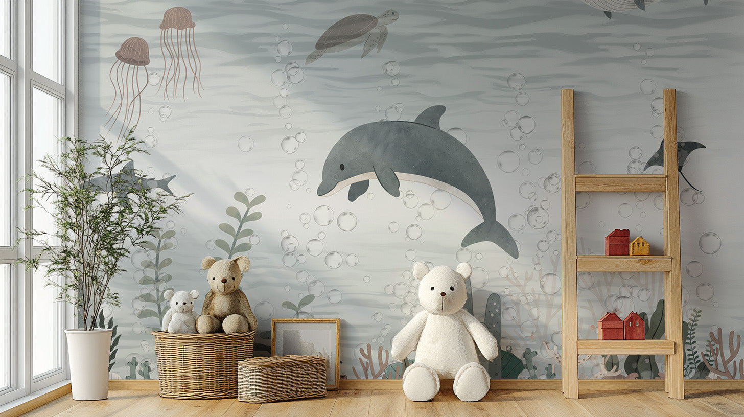 Playful Dolphin Wallpaper Mural