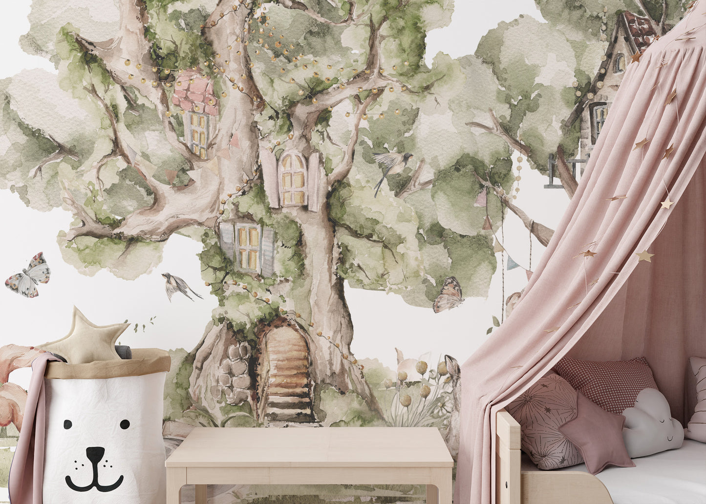 Cozy Woodland Treehouse Wallpaper Mural