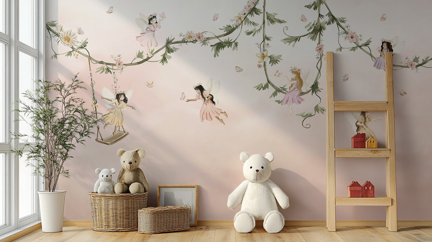 Artistic wall decor with a serene dream flight illustration
