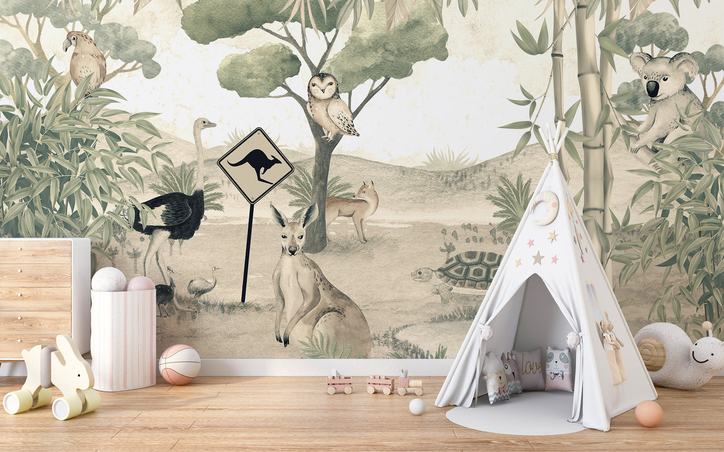 Beautiful Australian Wildlife Wallpaper Mural design