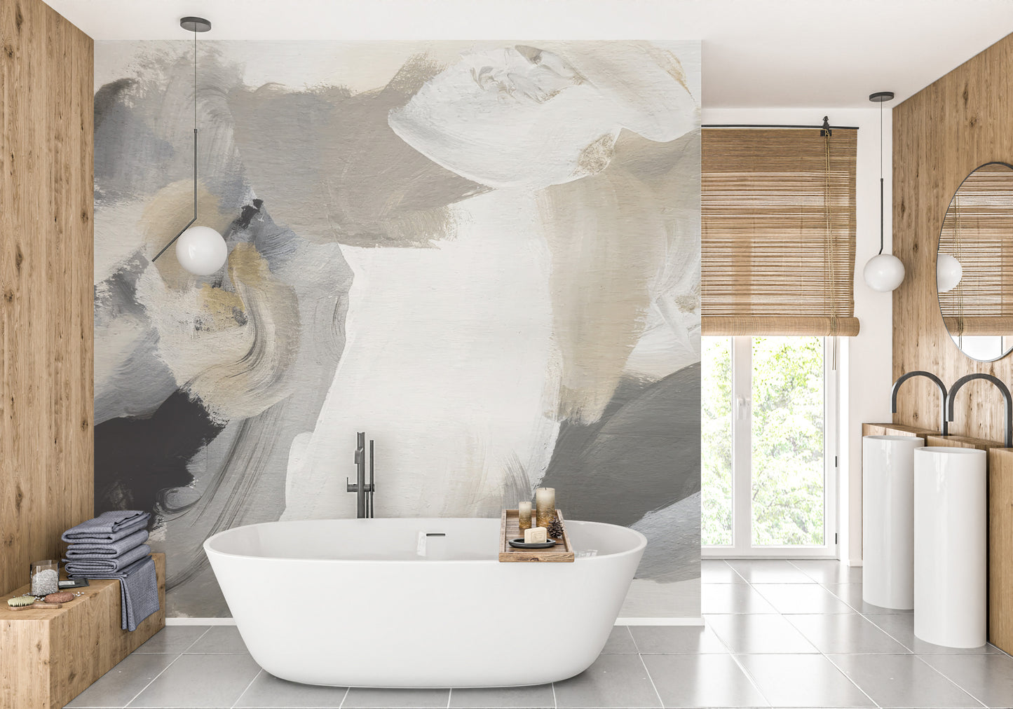 Elegant Watercolor Abstract Wall Mural for a bold statement