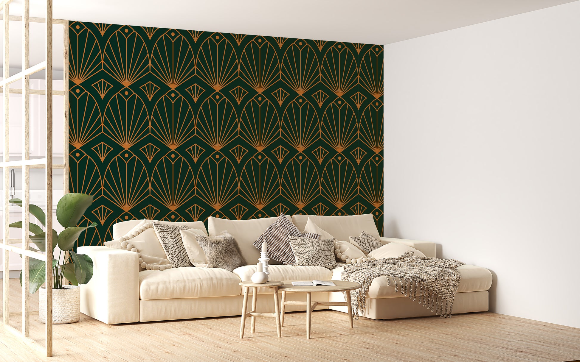 Elegant seamless Deco wallpaper with lines.