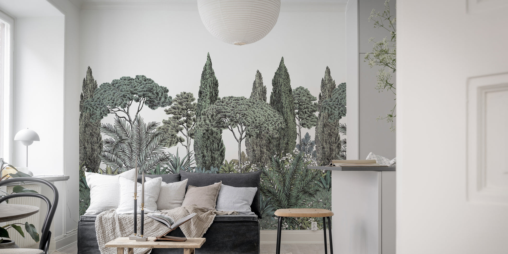 Greenery-filled jungle wallpaper for walls