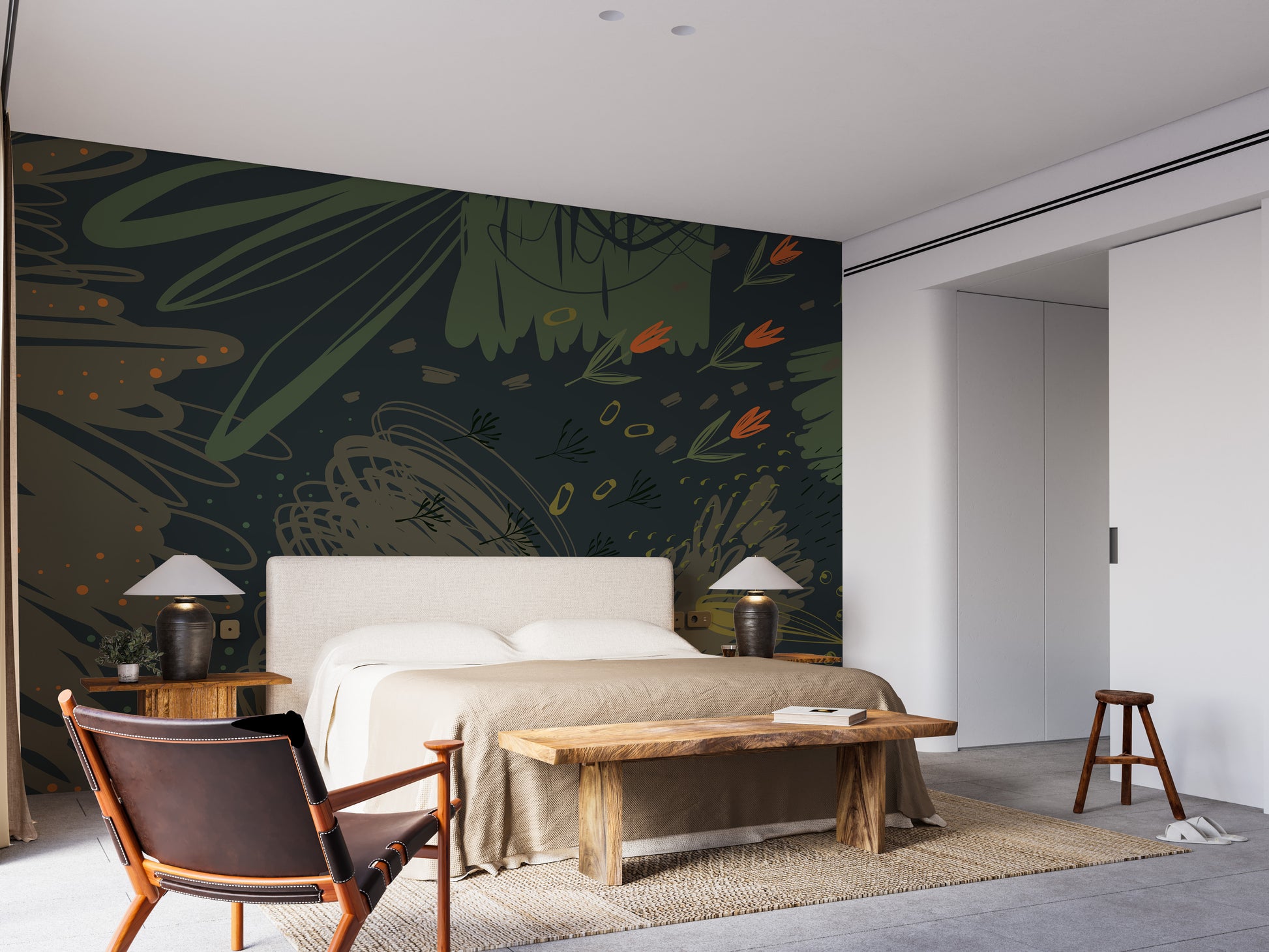 Artistic green wall design
