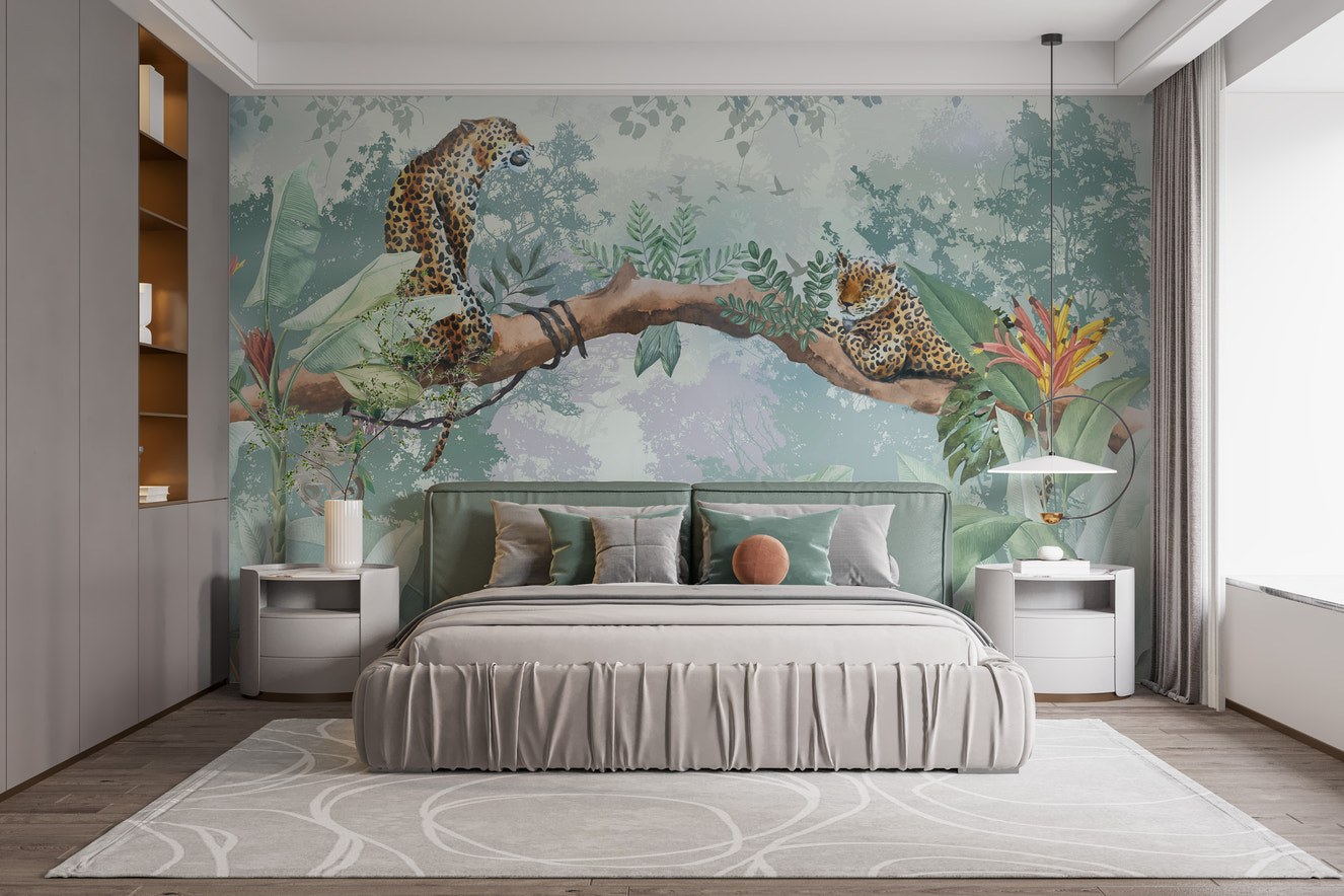 Leopard wall mural design
