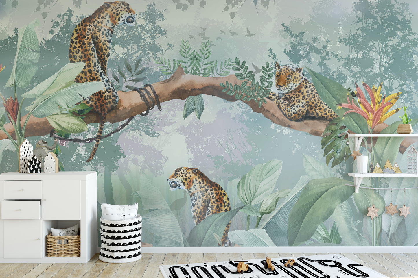 Safari style wall mural
