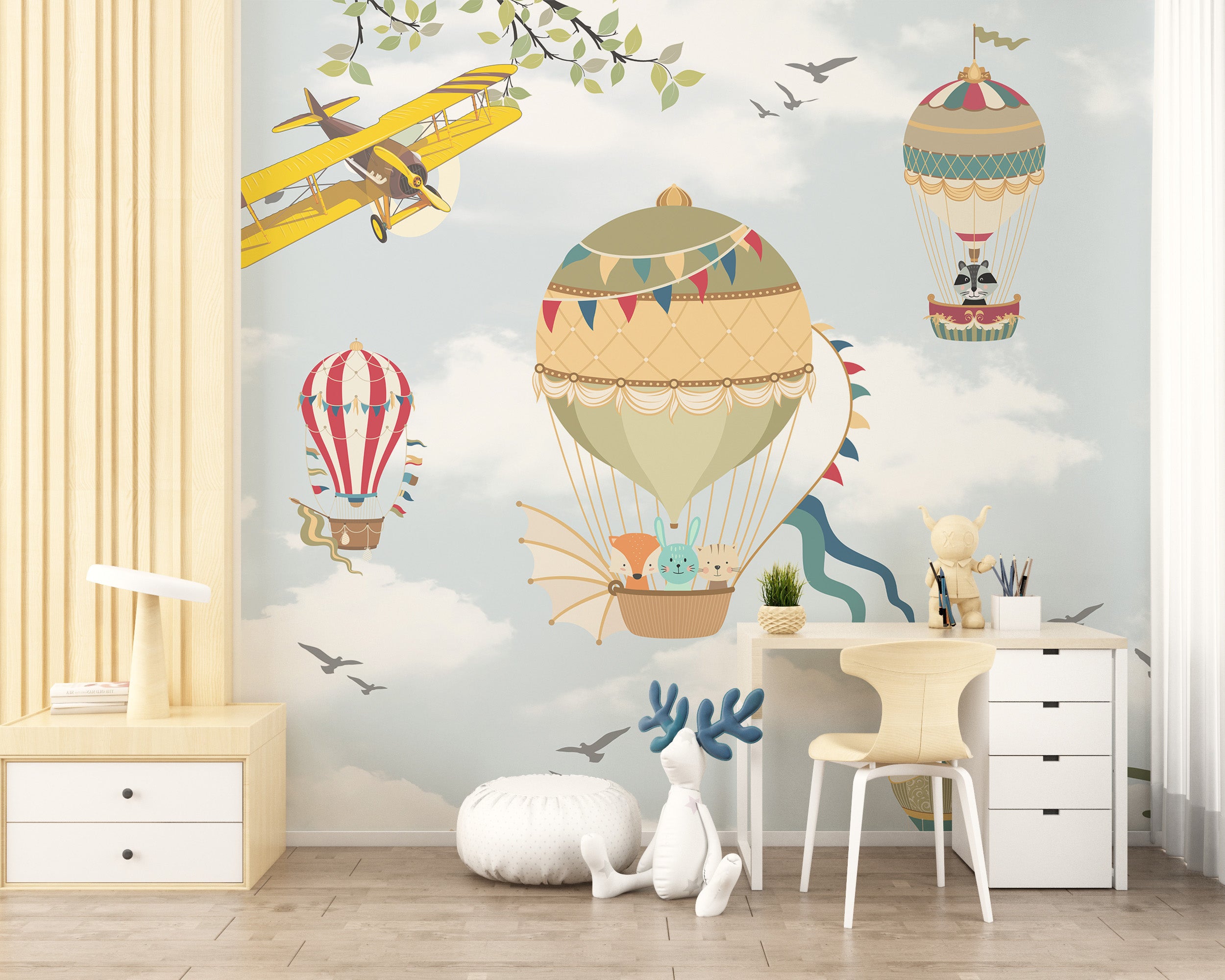 Balloon adventure wall mural
