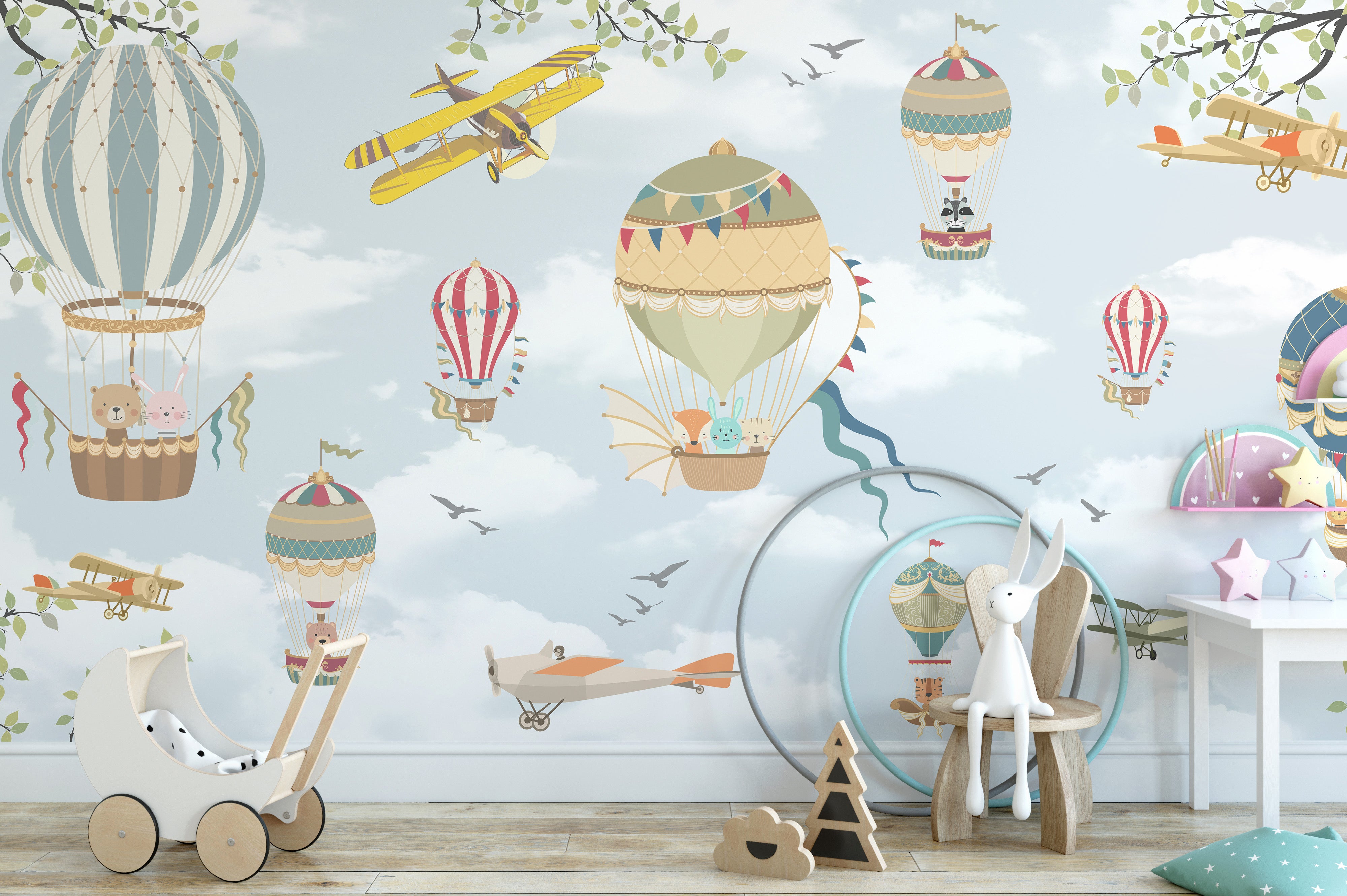 Whimsical balloon mural
