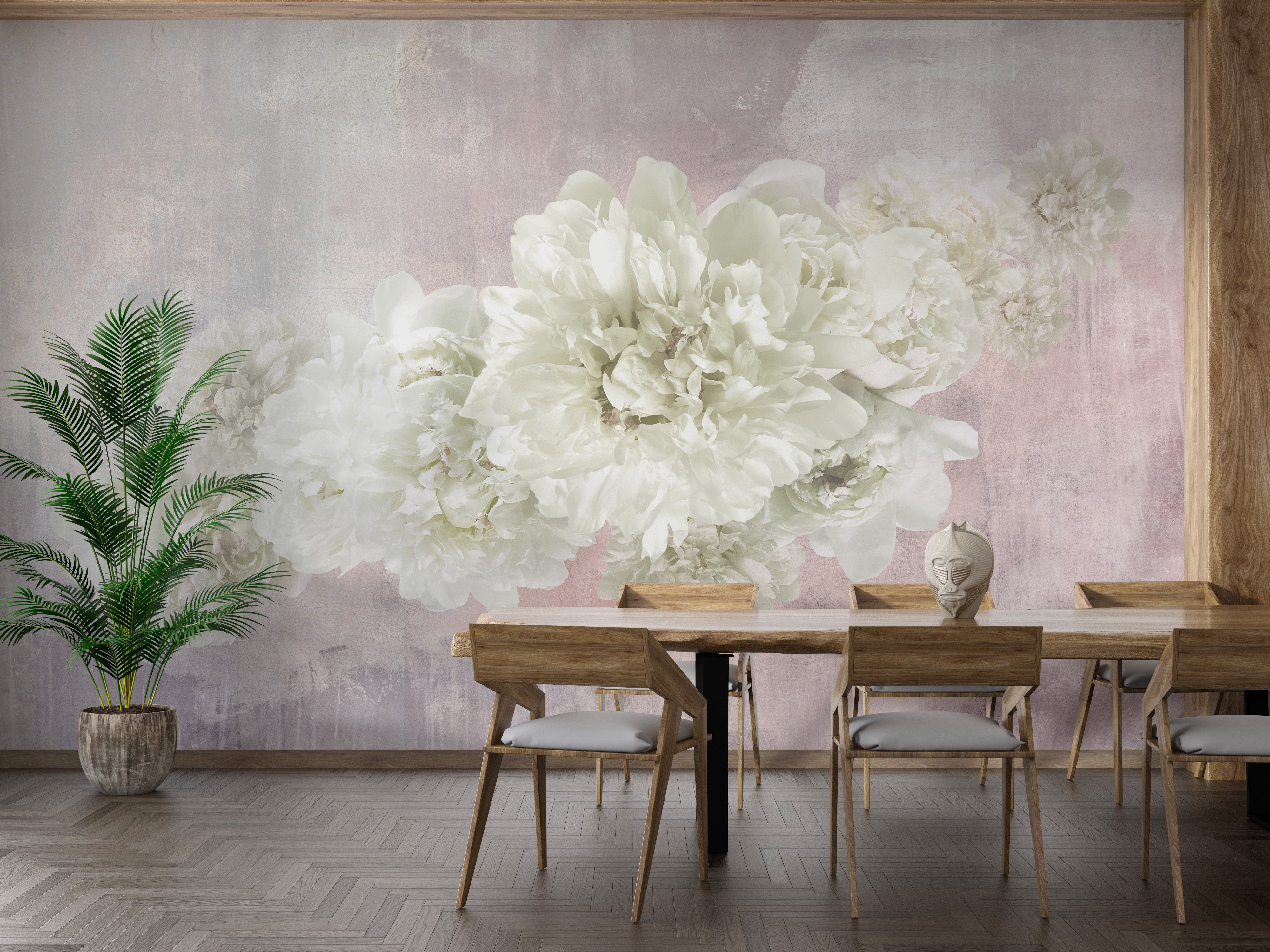 Floral peonies wall mural
