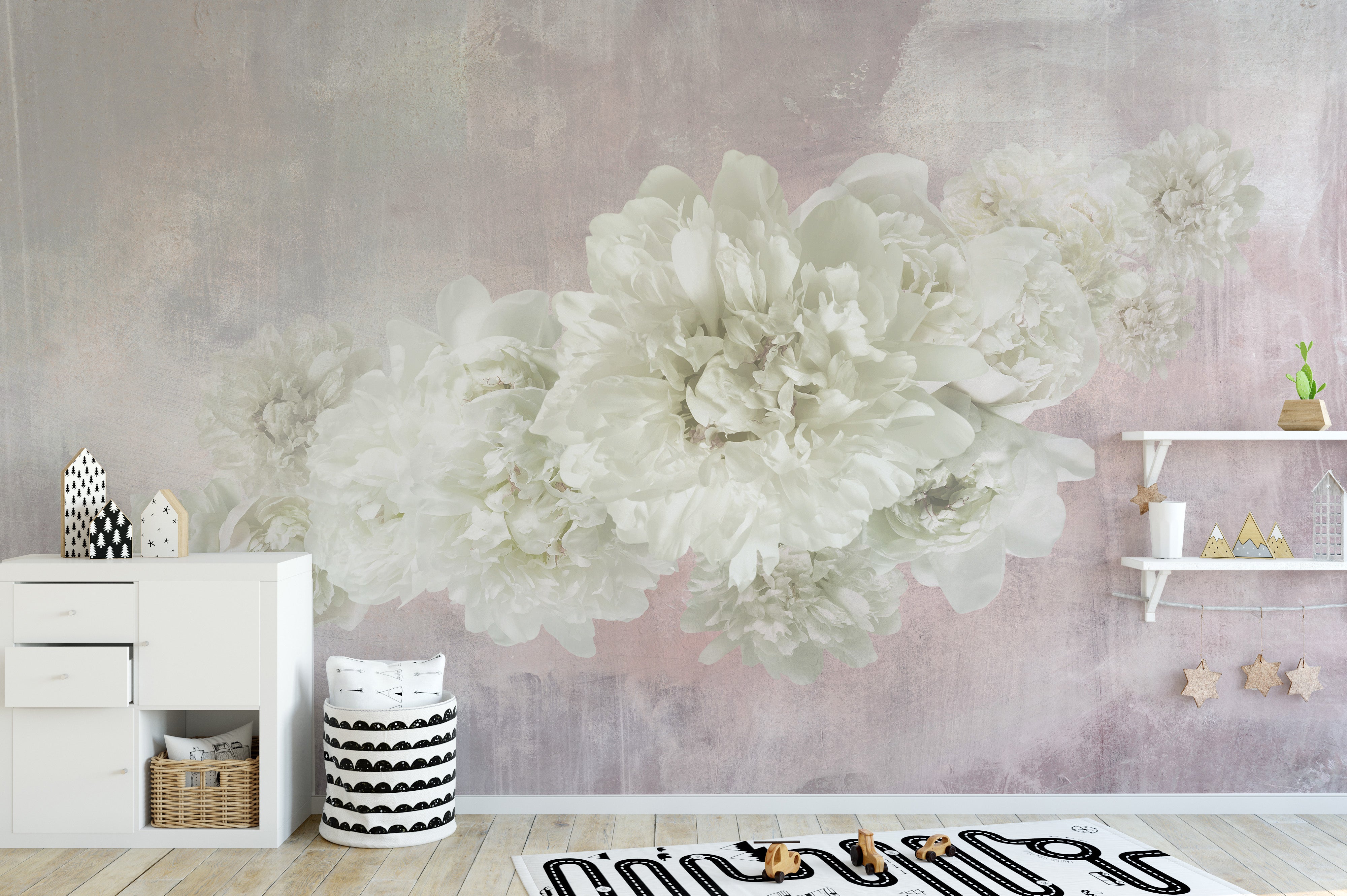 Peony flower wallpaper design
