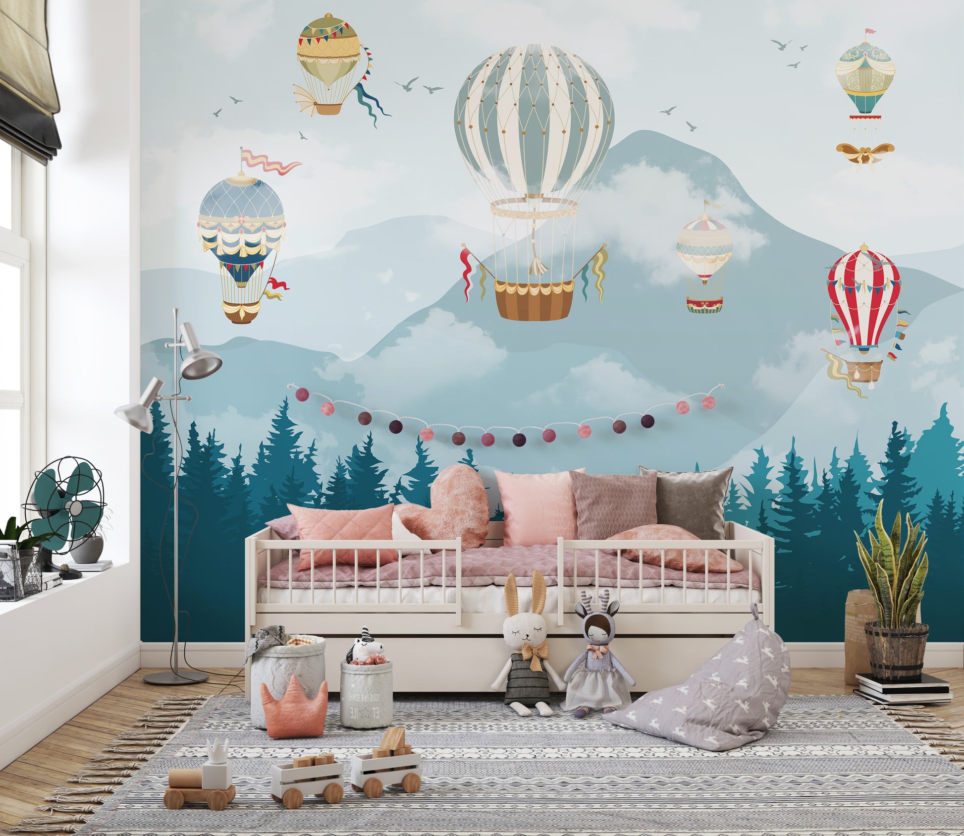 Hot Air Balloons Wall Mural for Kids' Room Decor