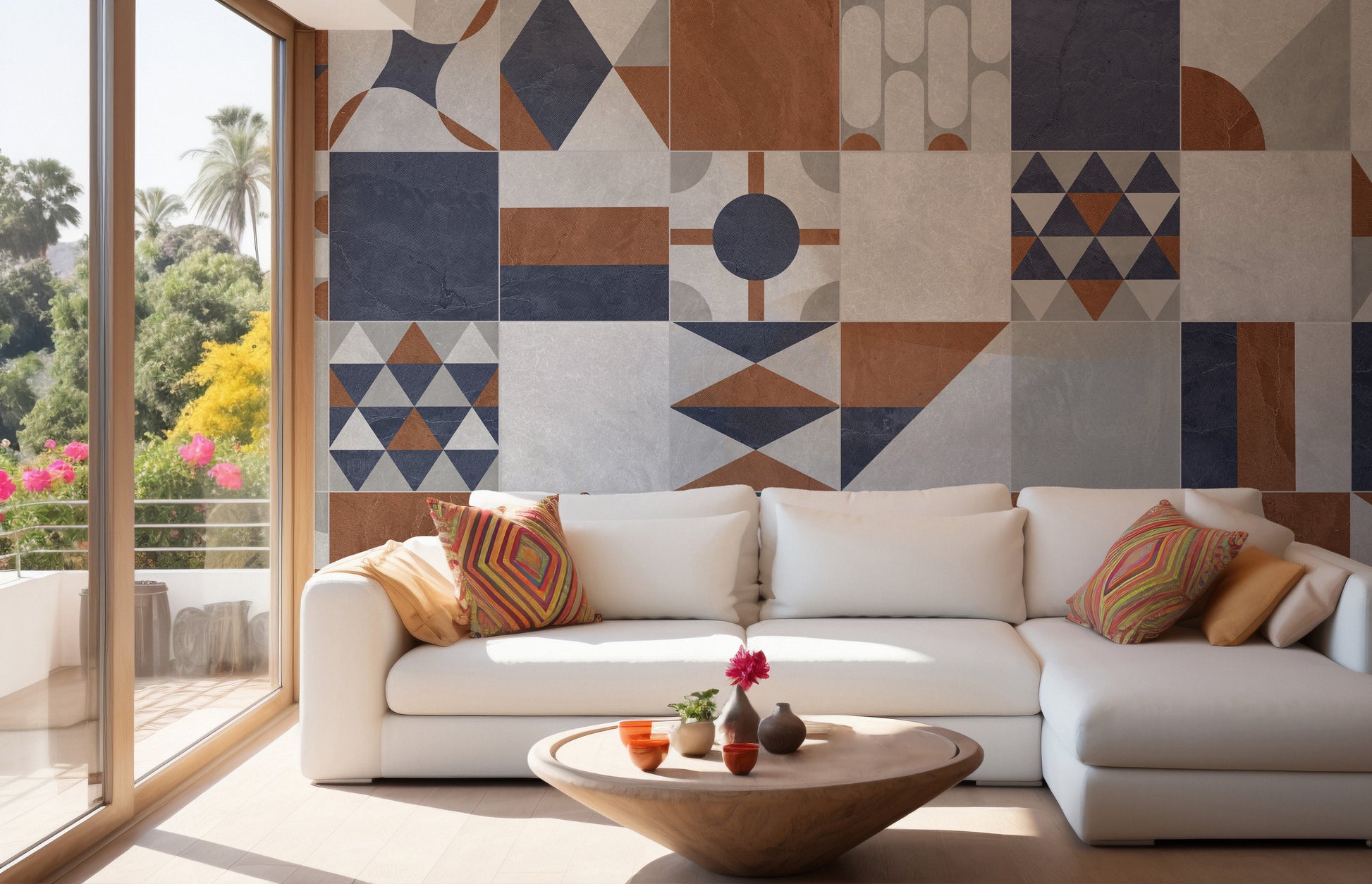 Multicolor Art Deco Terrazzo Wallpaper Mural for Walls