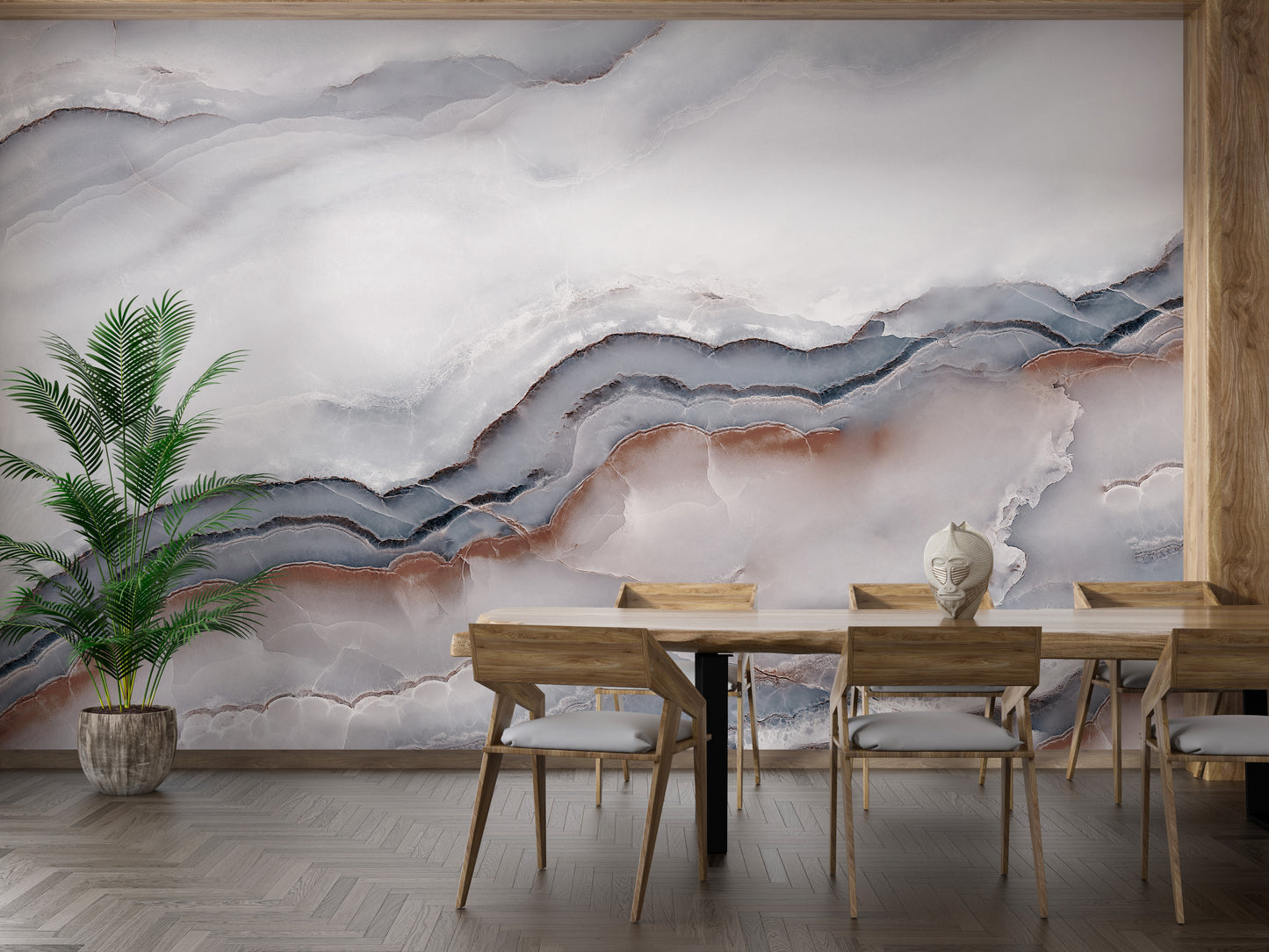 Clouded White Marble Wallpaper Mural for Stylish Walls