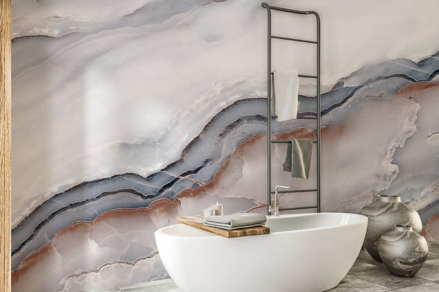 Sophisticated White Cloud Marble Wallpaper Mural