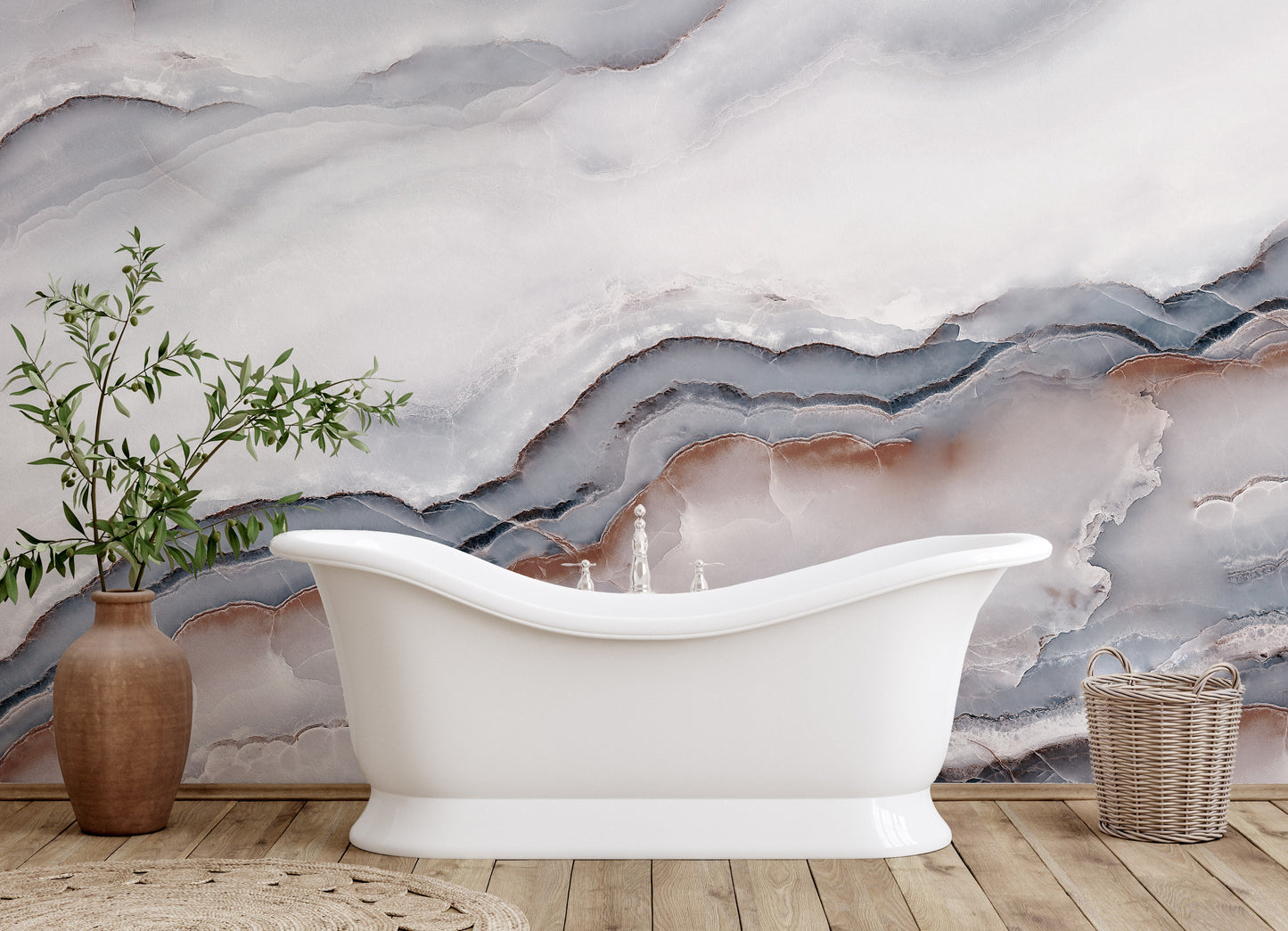 Modern White Marble Cloud Wallpaper Mural for Homes