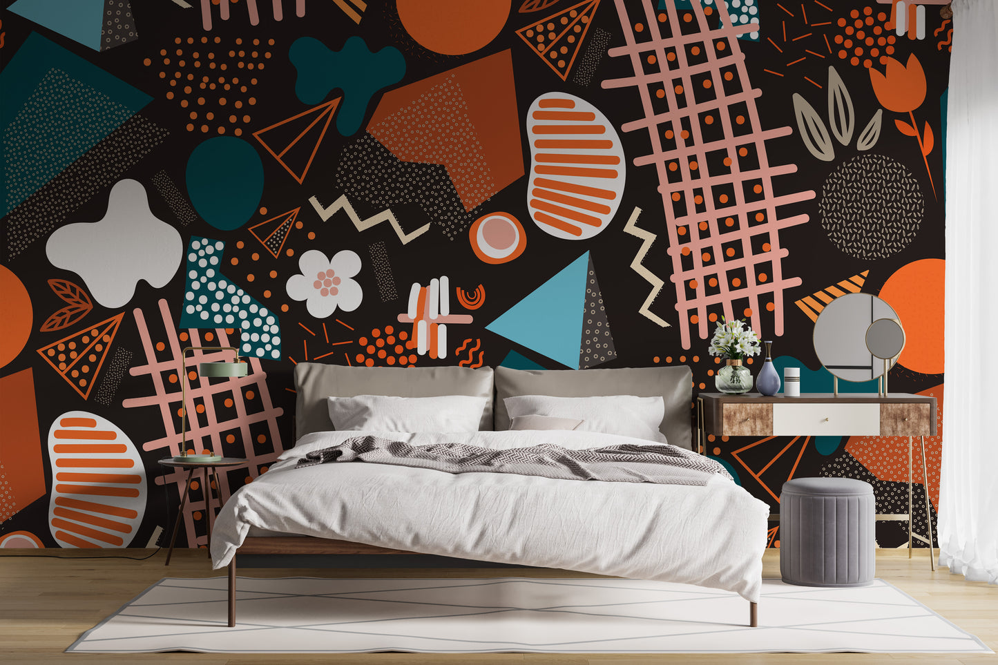 Elegant abstract geometric wallpaper mural
