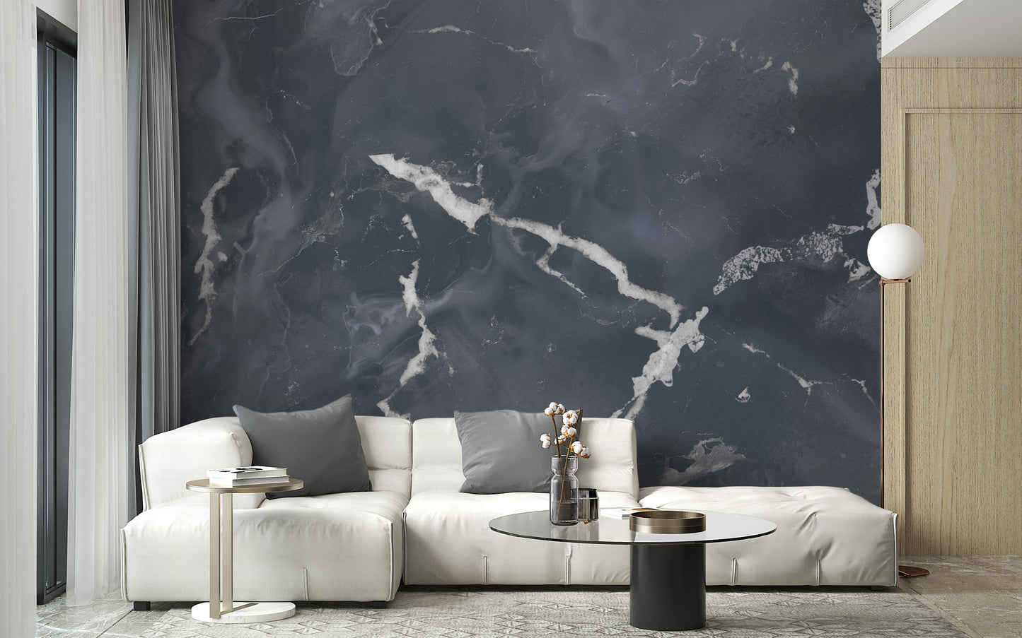 Timeless gray terrazzo wallpaper mural design