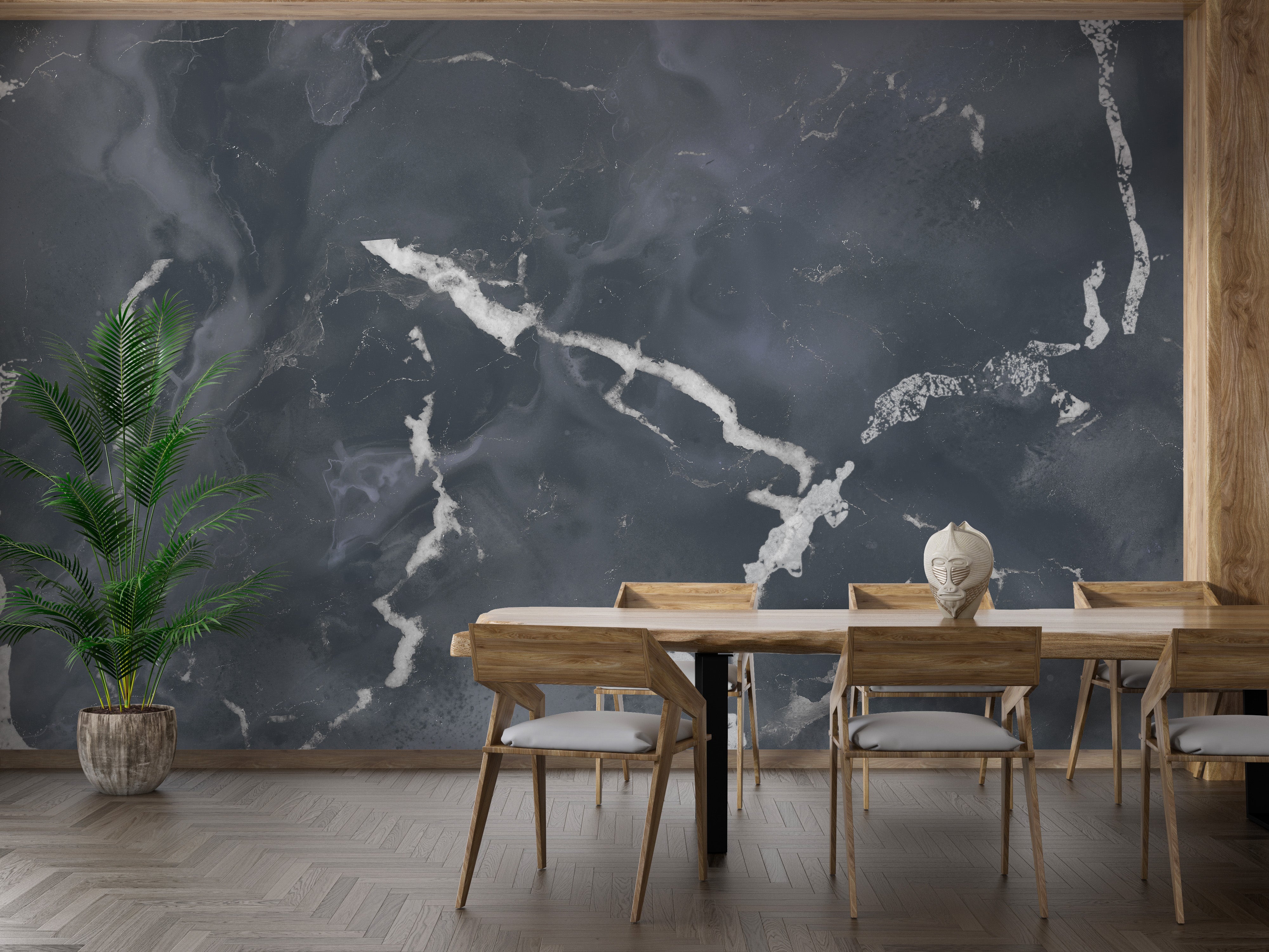 Stylish gray terrazzo granite wallpaper mural