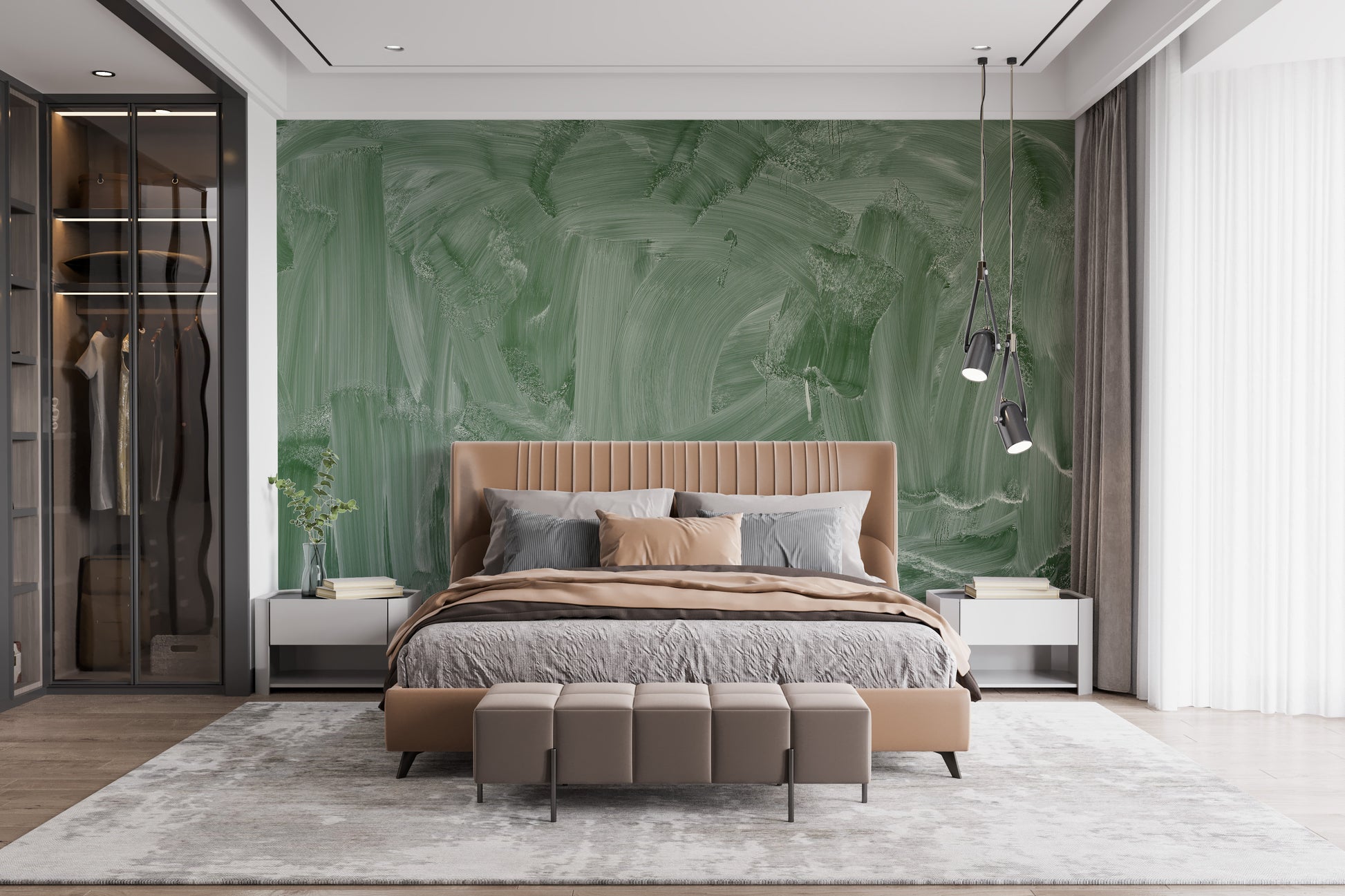 Smudge Green Board Wallpaper Mural for Trendy Decor