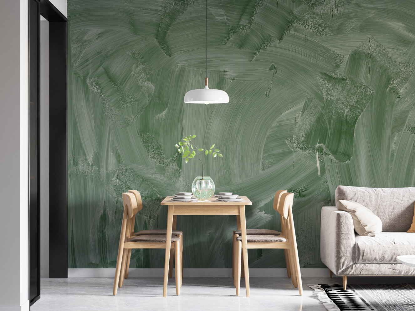 Smudge Green Board Wallpaper Mural - Stylish Design