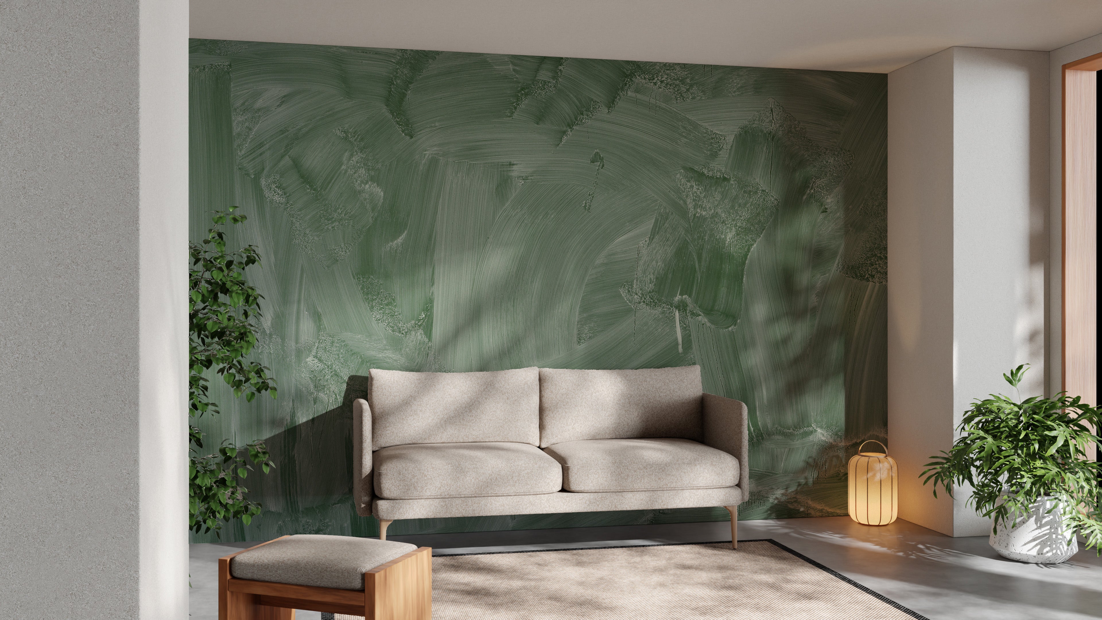 Elegant Smudge Green Board Wallpaper Mural for Walls