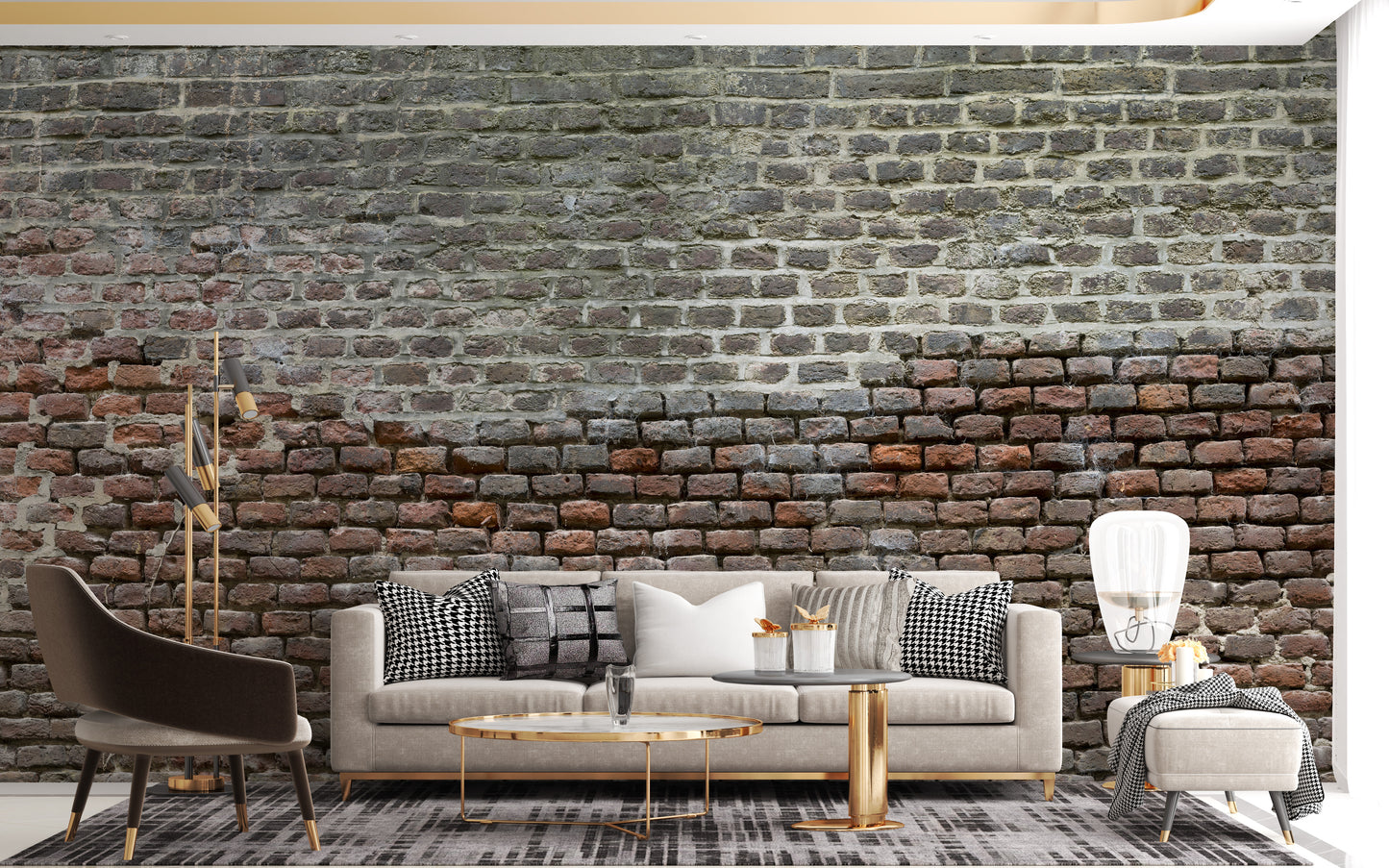 Authentic Soiled Dirt & Rustic Brick Wallpaper Mural