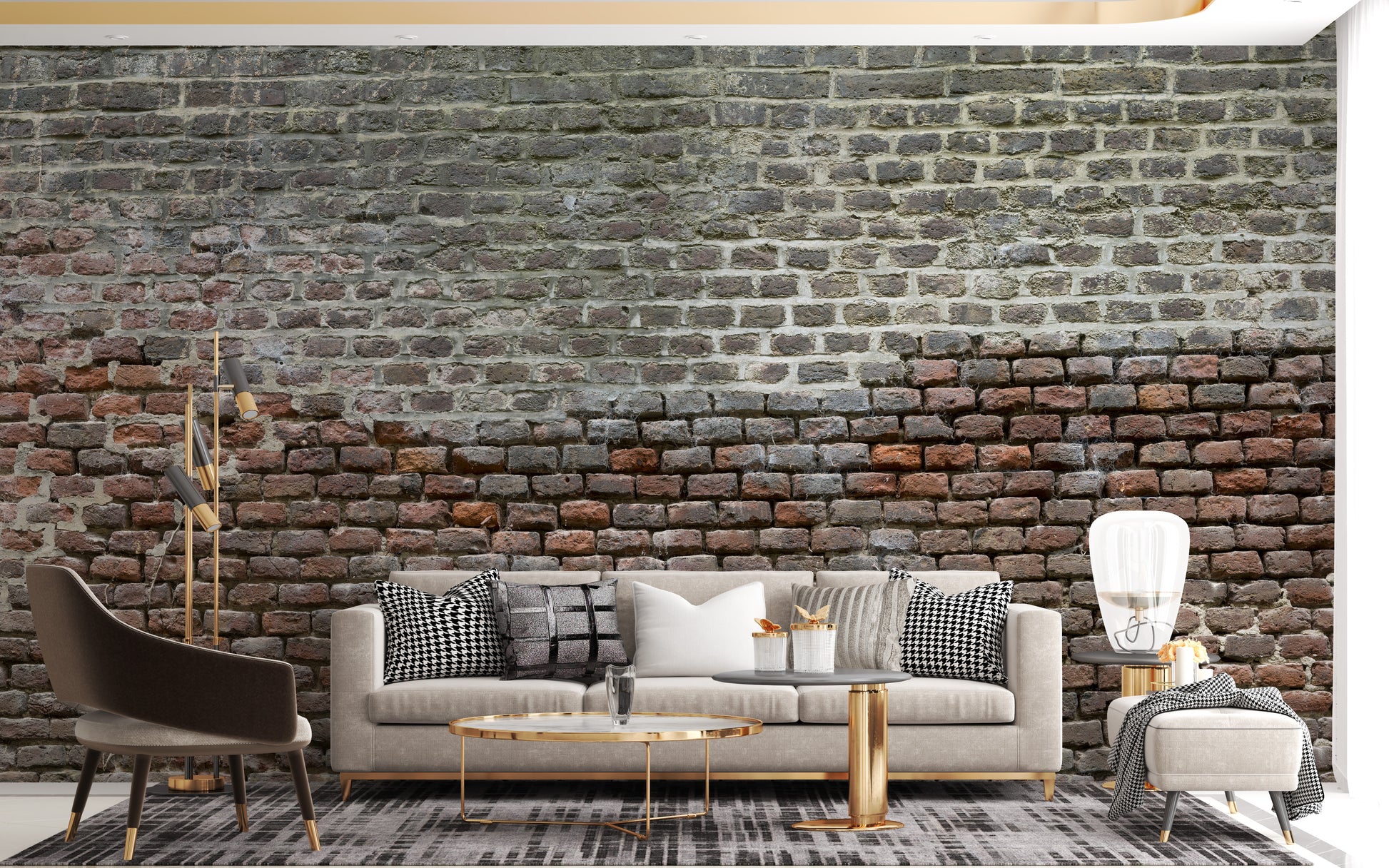 Authentic Soiled Dirt & Rustic Brick Wallpaper Mural