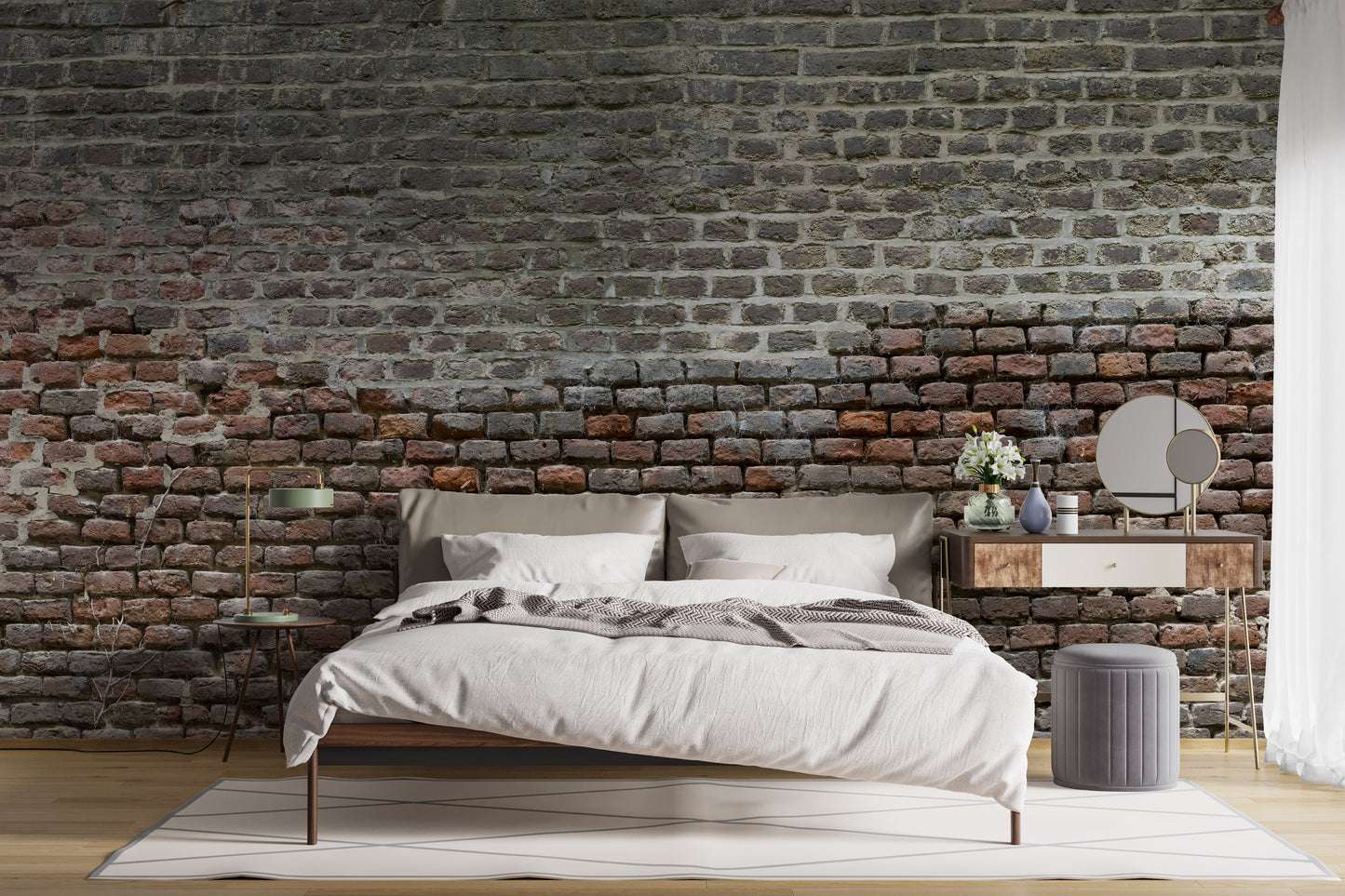 Natural Soiled Dirt & Rustic Brick Wallpaper Mural