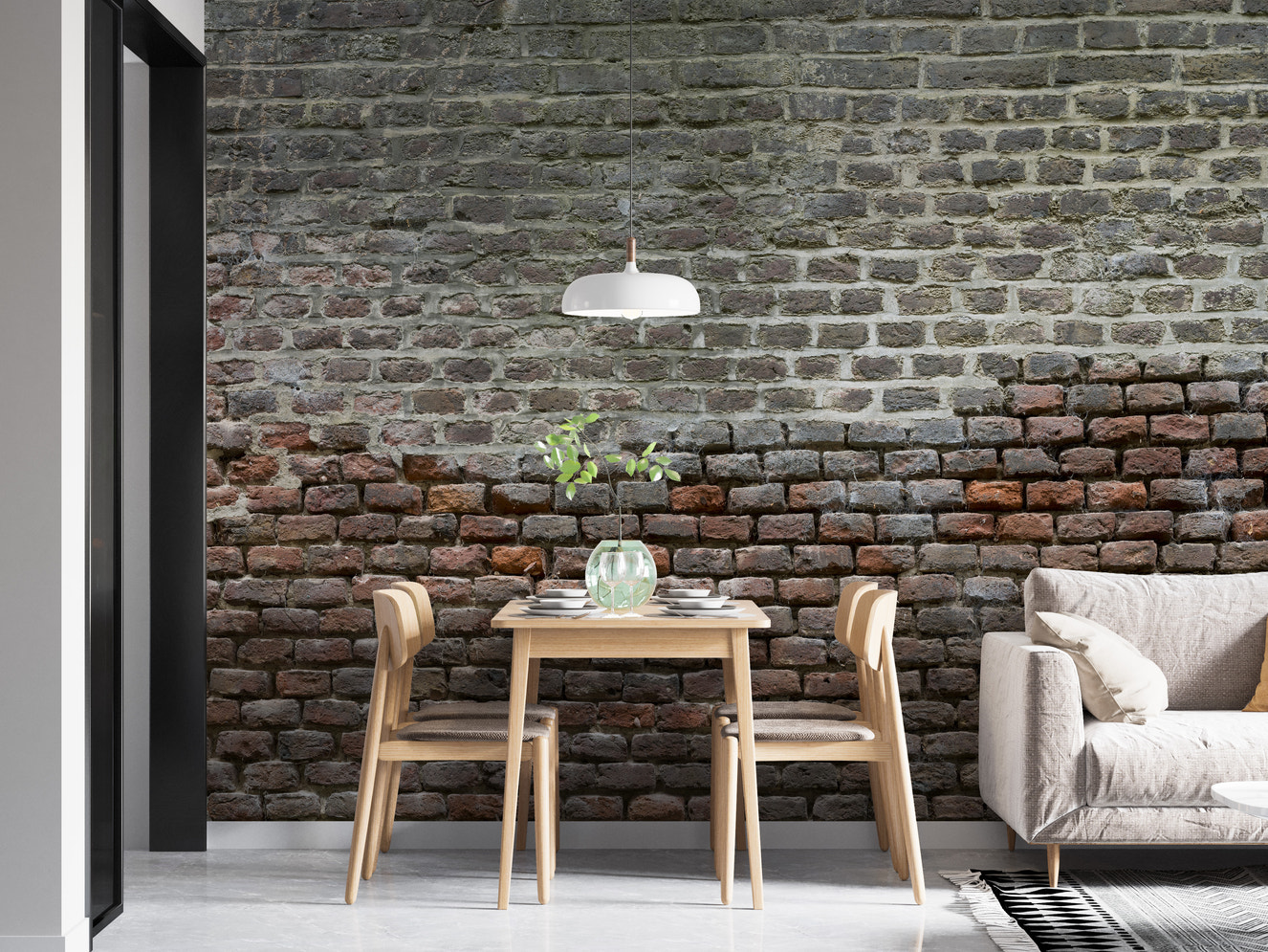 Soiled Dirt & Rustic Brick Wallpaper Mural - Bold Look