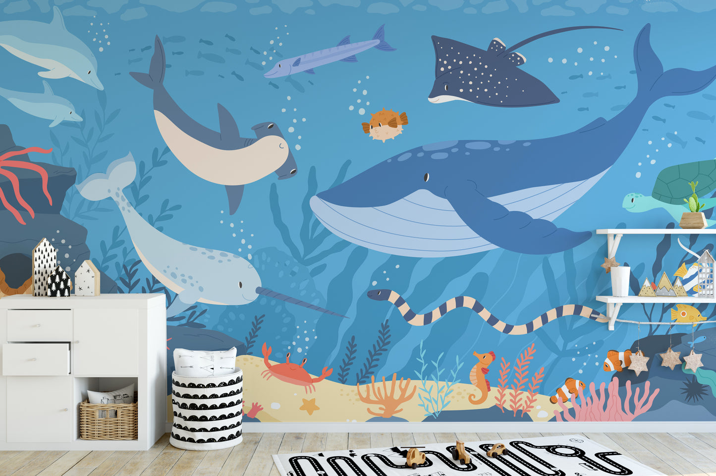 Tropical Fish Wallpaper Mural - Ocean Scene