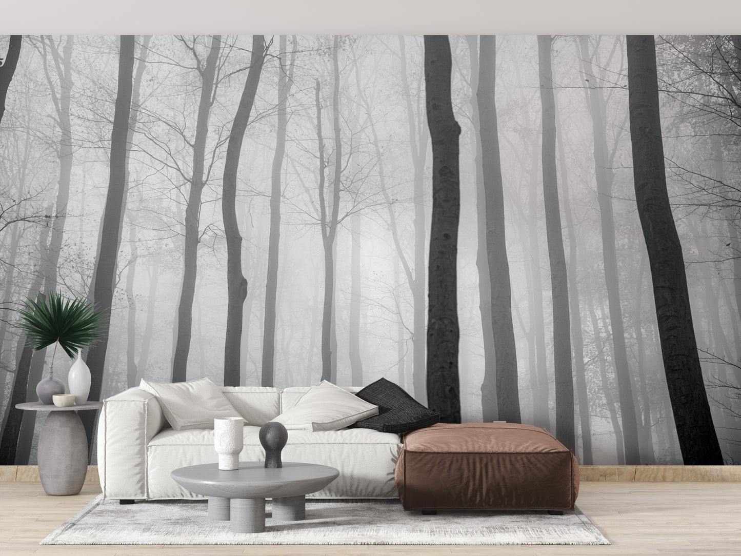 Enchanted Jungle View Wallpaper Mural - Misty Scene