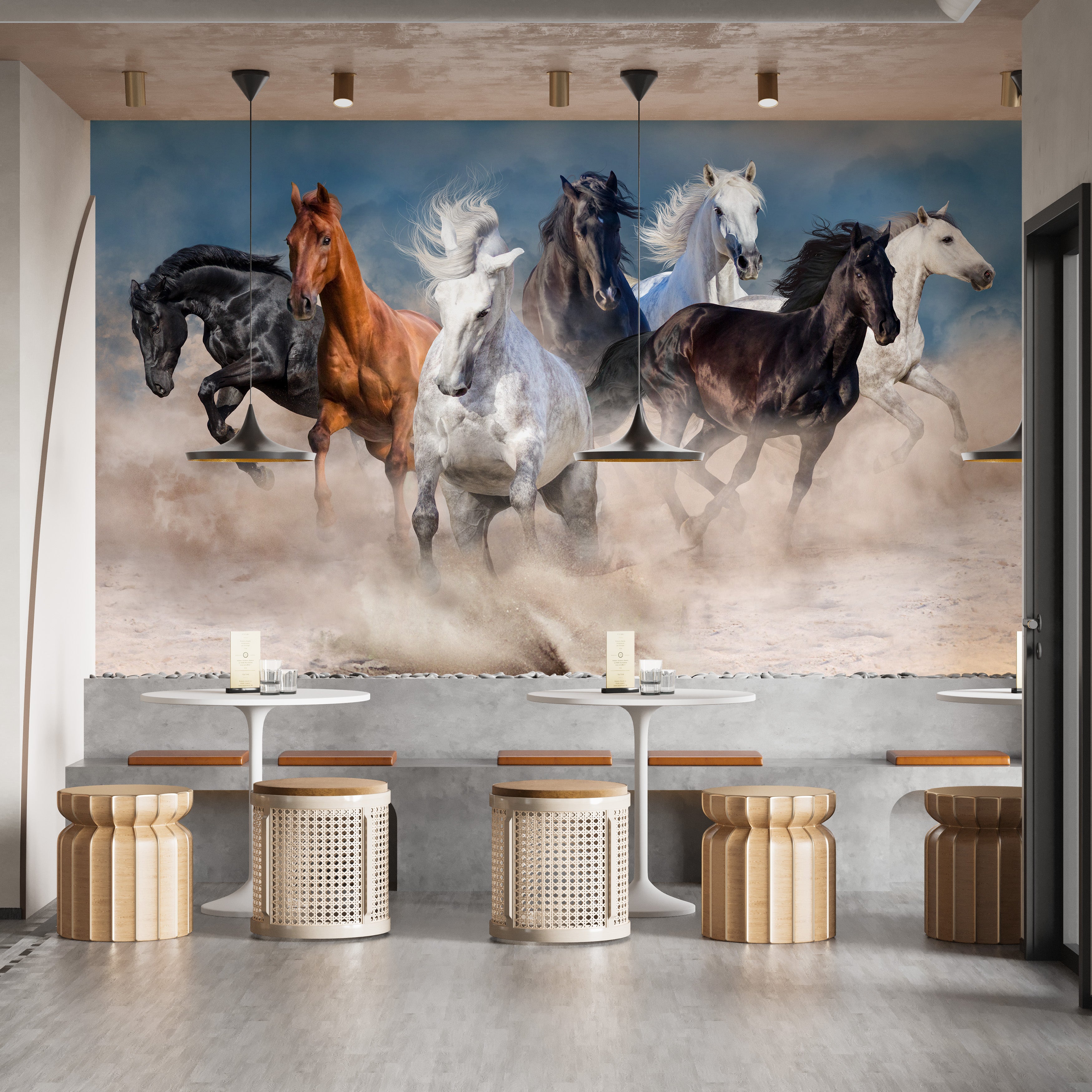 Stormy horse wallpaper mural for dynamic room design