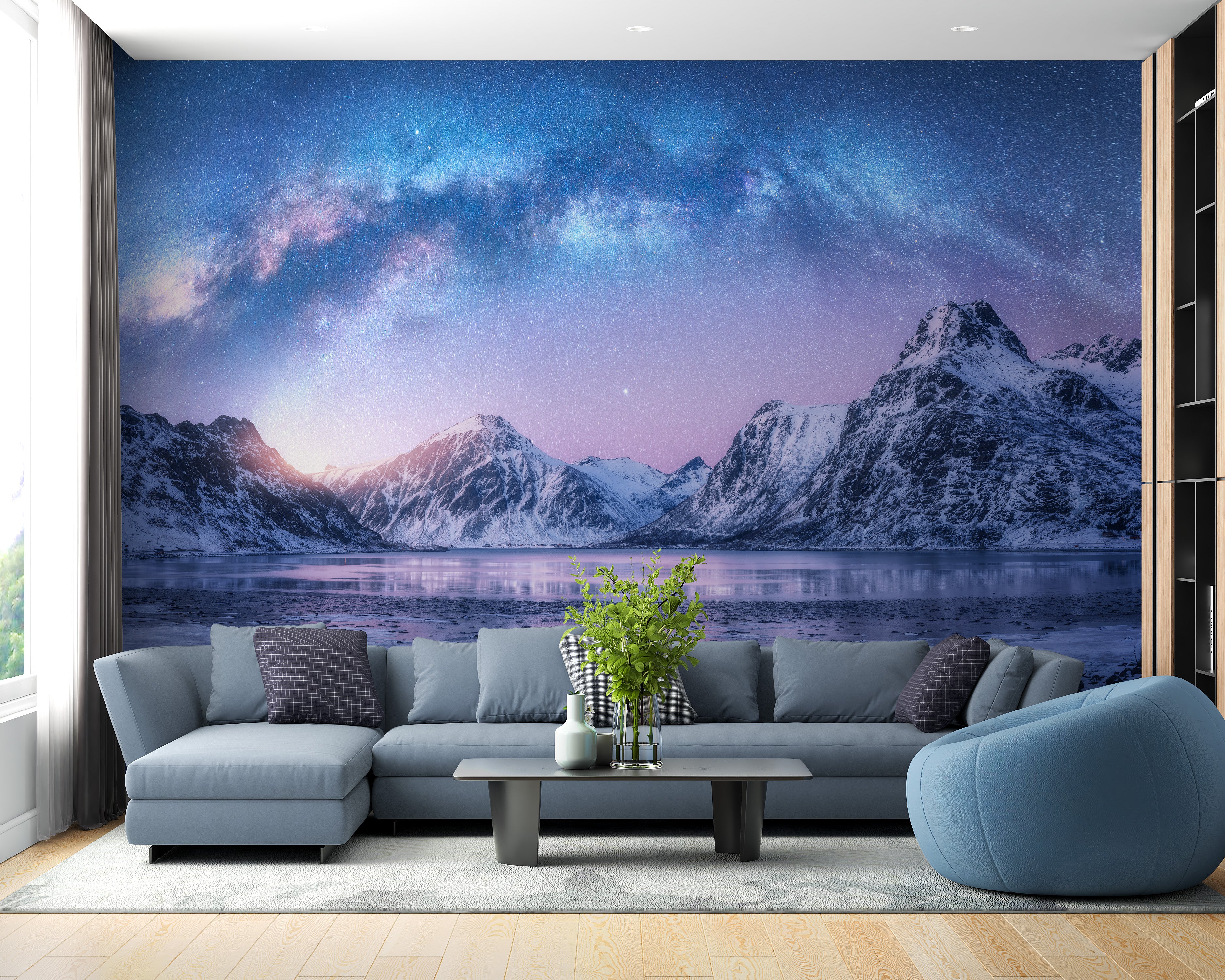 Snow-covered mountain wall art for nature lovers